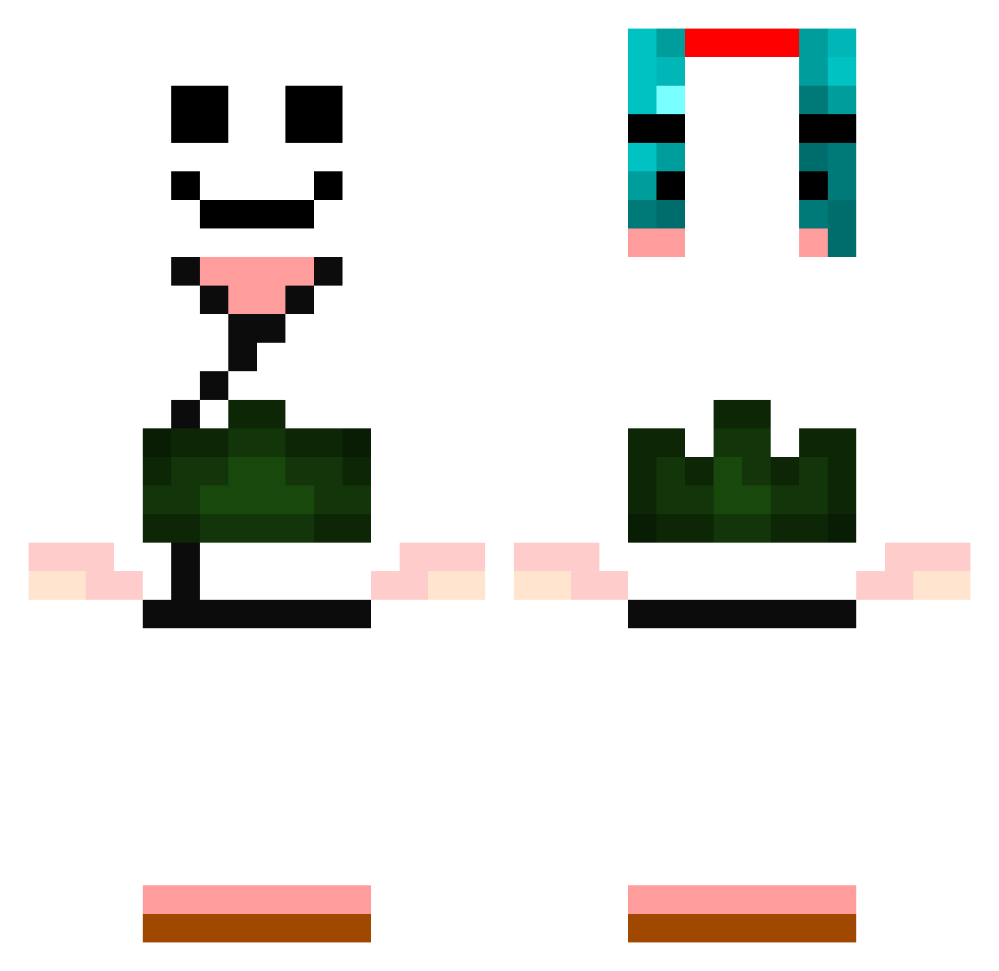 Cohol Minecraft skin, front and back view