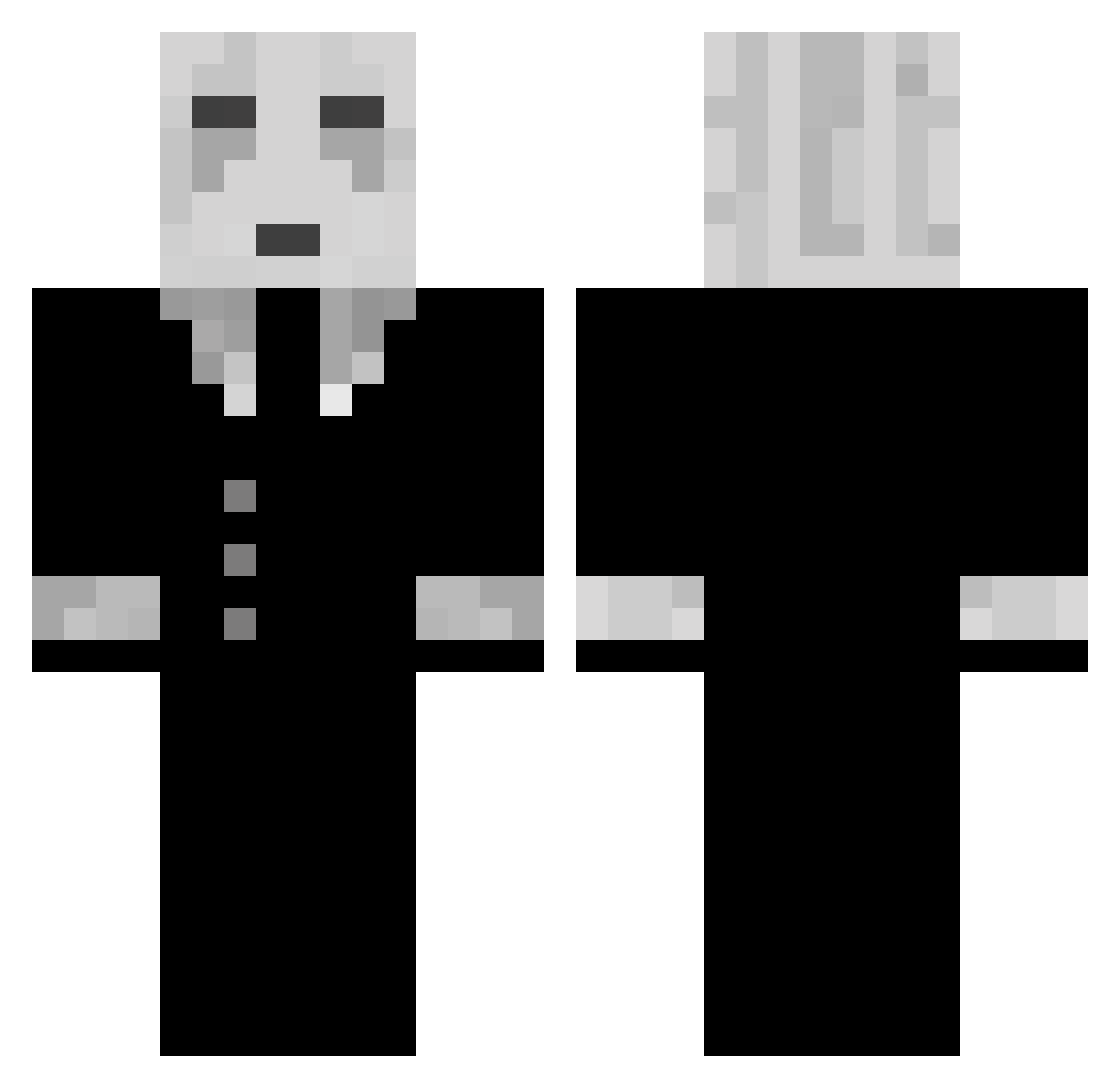 Verge Minecraft skin, front and back view