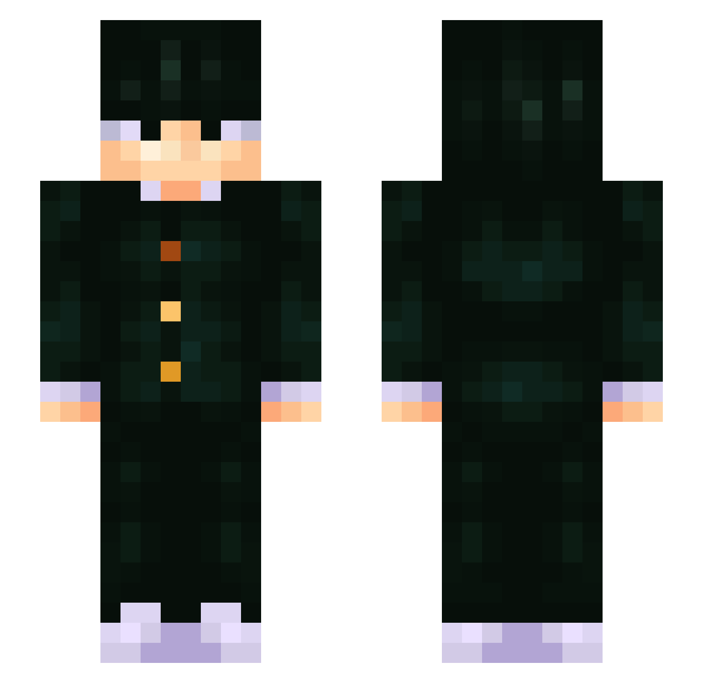 Lucaracas1999 Minecraft skin, front and back view