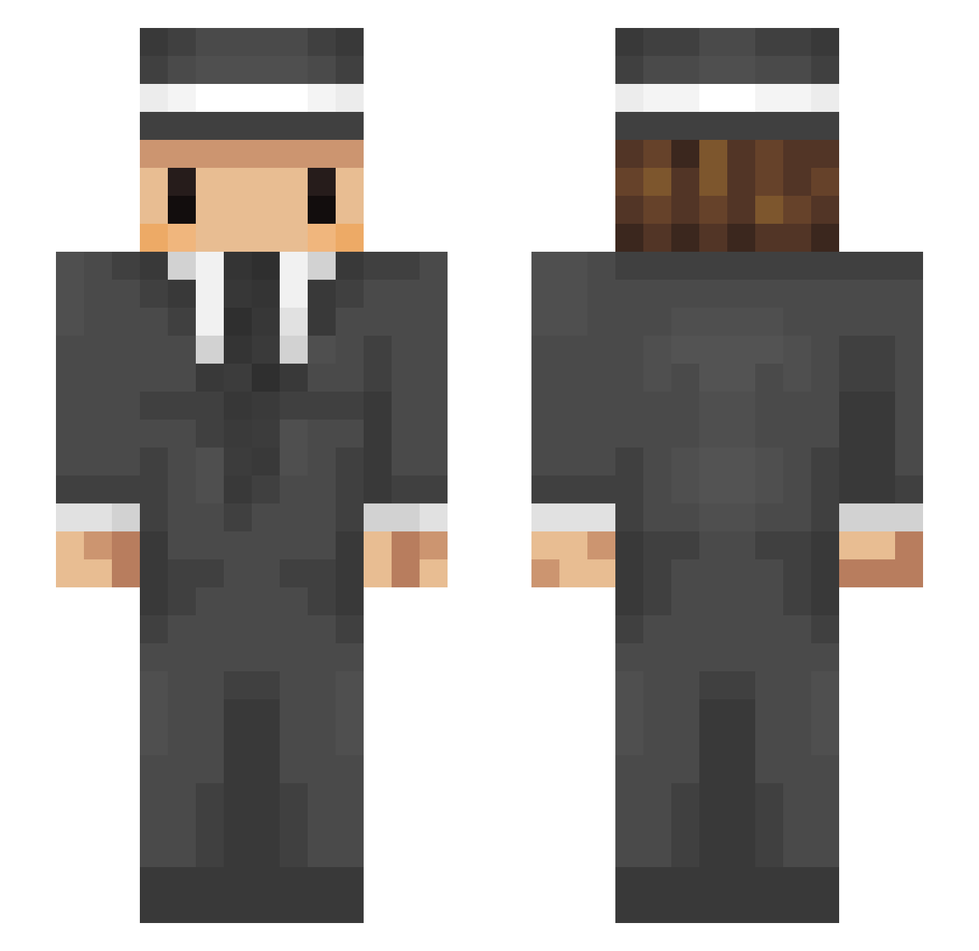 Barleys Minecraft skin, front and back view