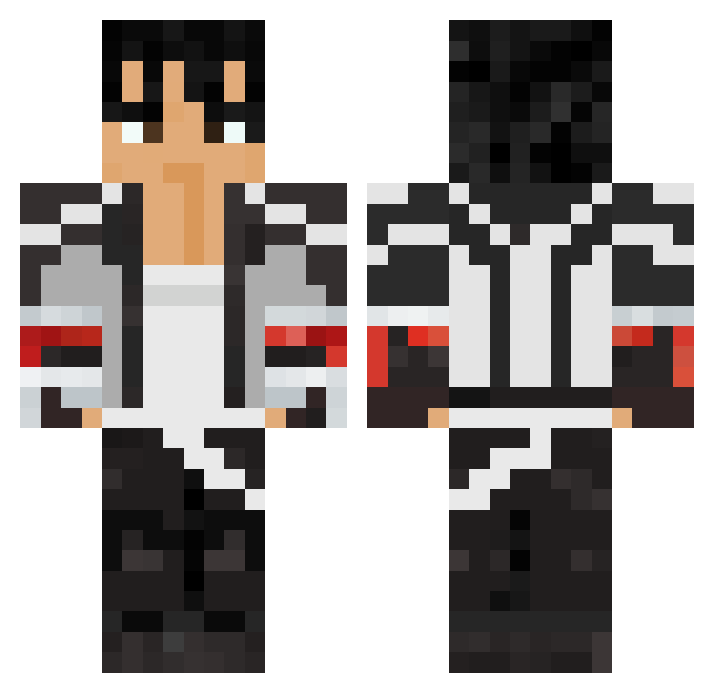 Majo19 Minecraft skin, front and back view