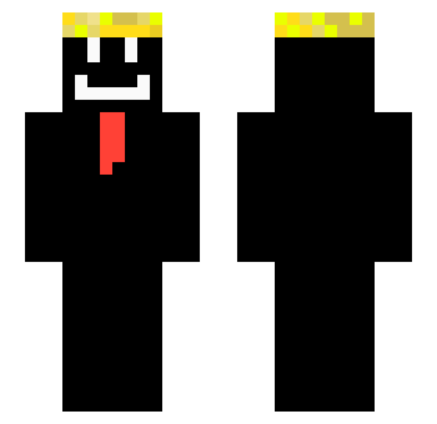 NoxuuYTB Minecraft skin, front and back view