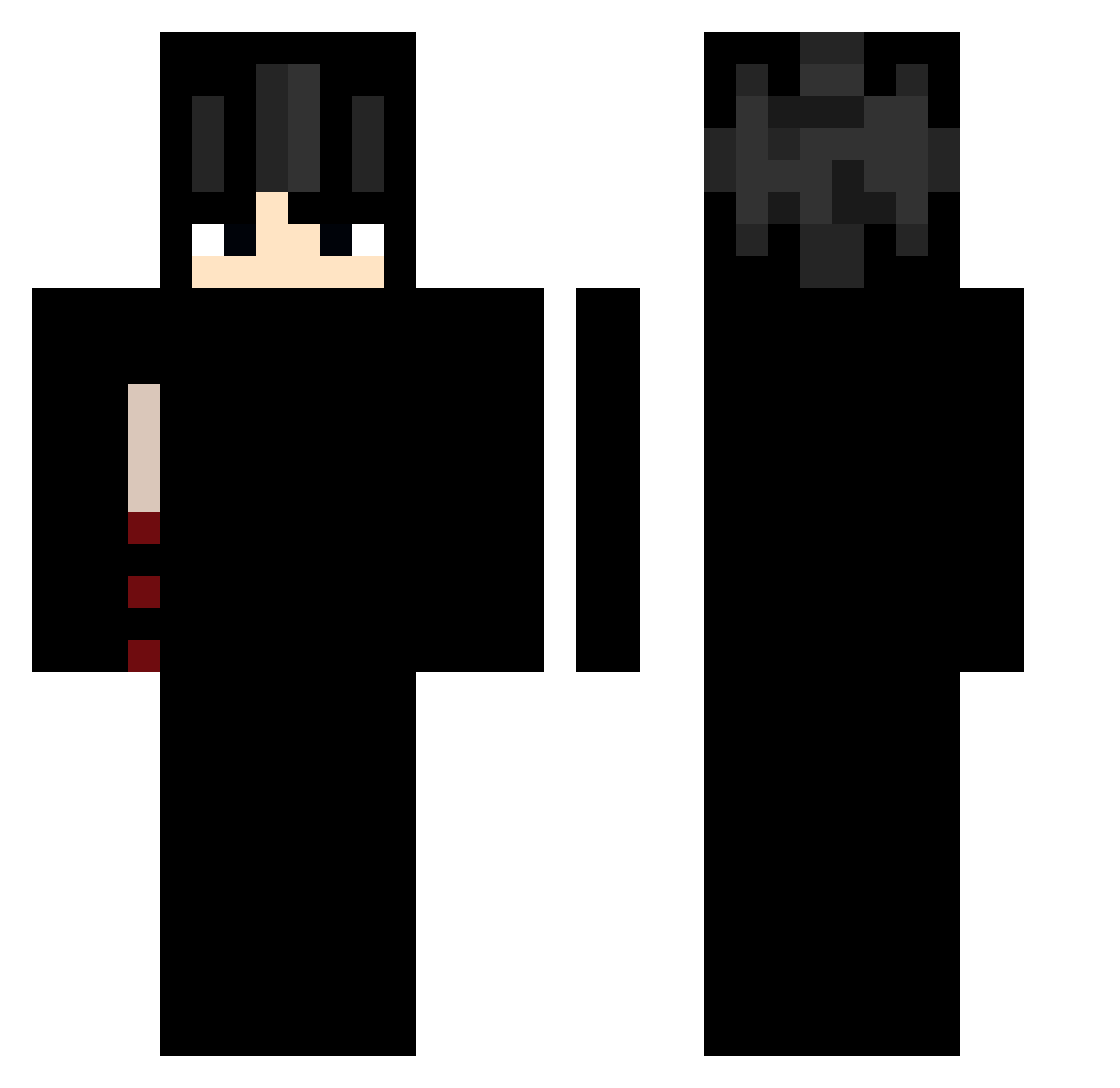 Uzuzki Minecraft skin, front and back view