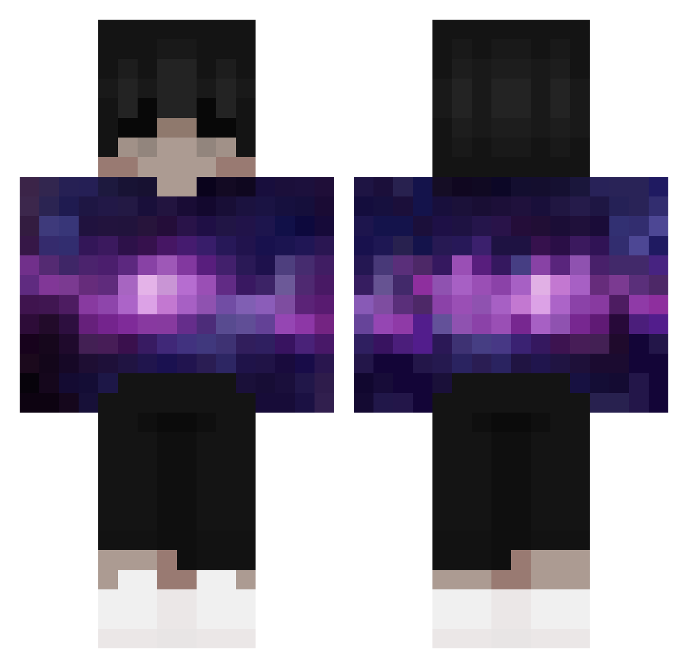 LittleSkyeG Minecraft skin, front and back view