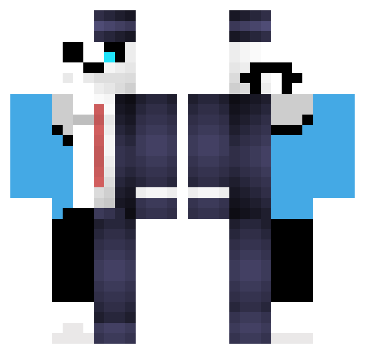 zanocchi Minecraft skin, front and back view