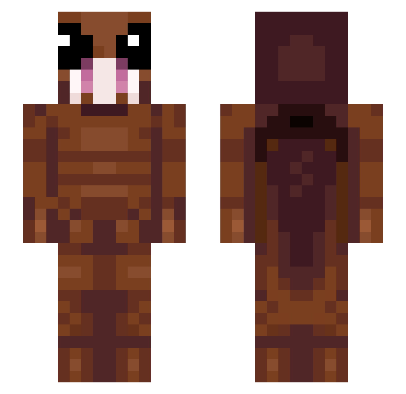 LunaaBritish Minecraft skin, front and back view