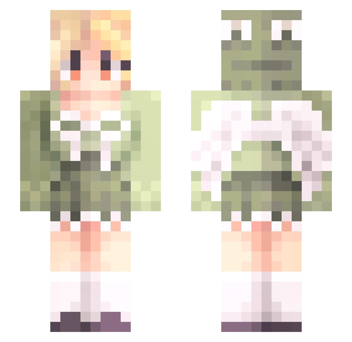sonetine Minecraft skin, front and back view