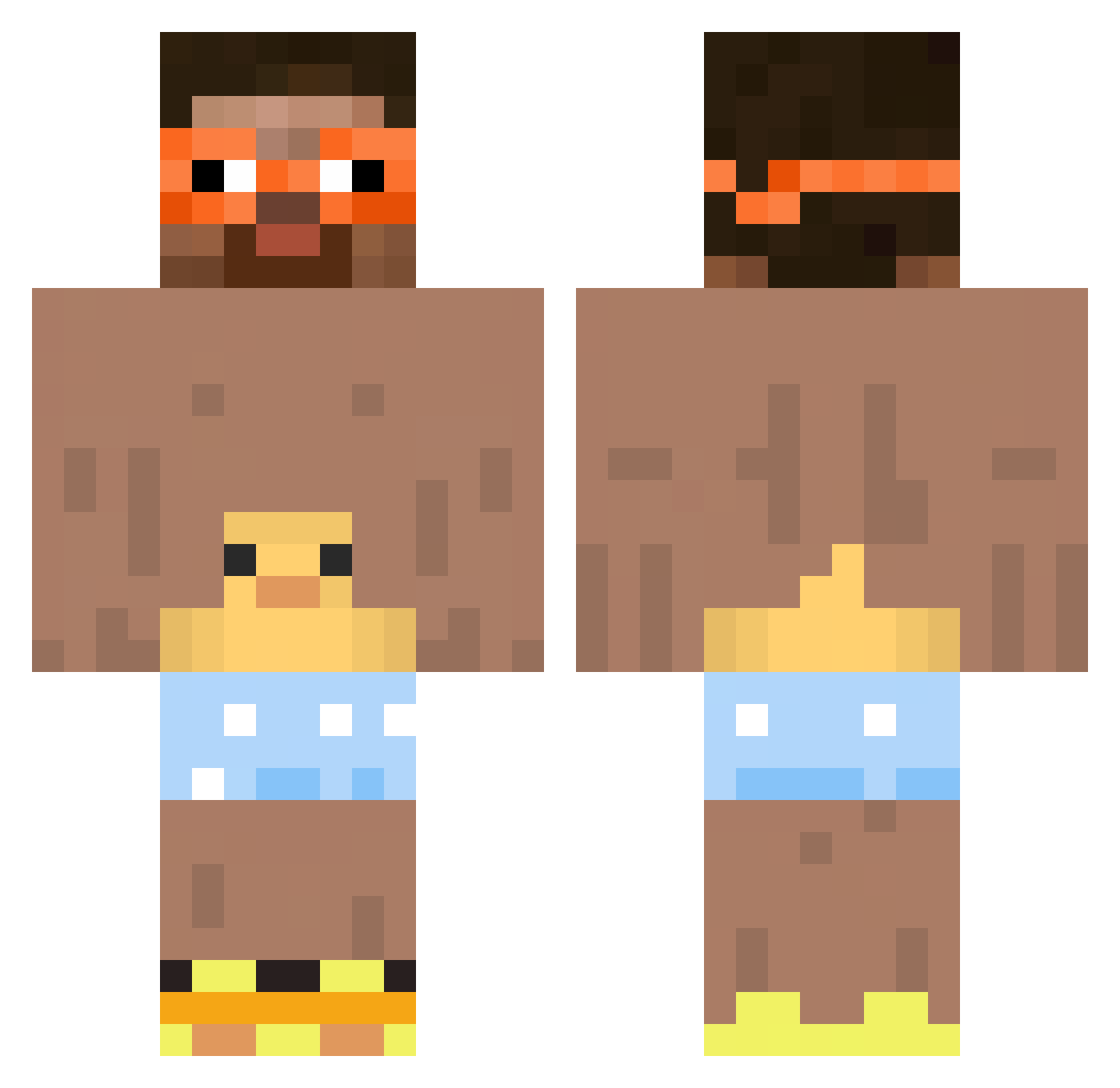 HisLittleDragon Minecraft skin, front and back view