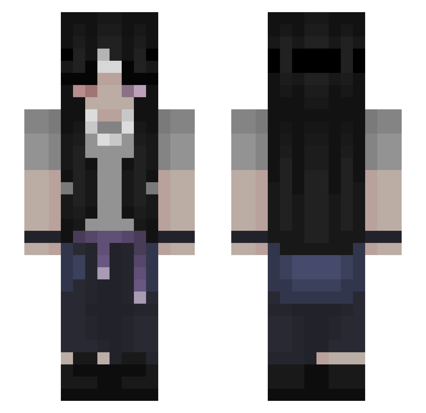 zyrexie Minecraft skin, front and back view