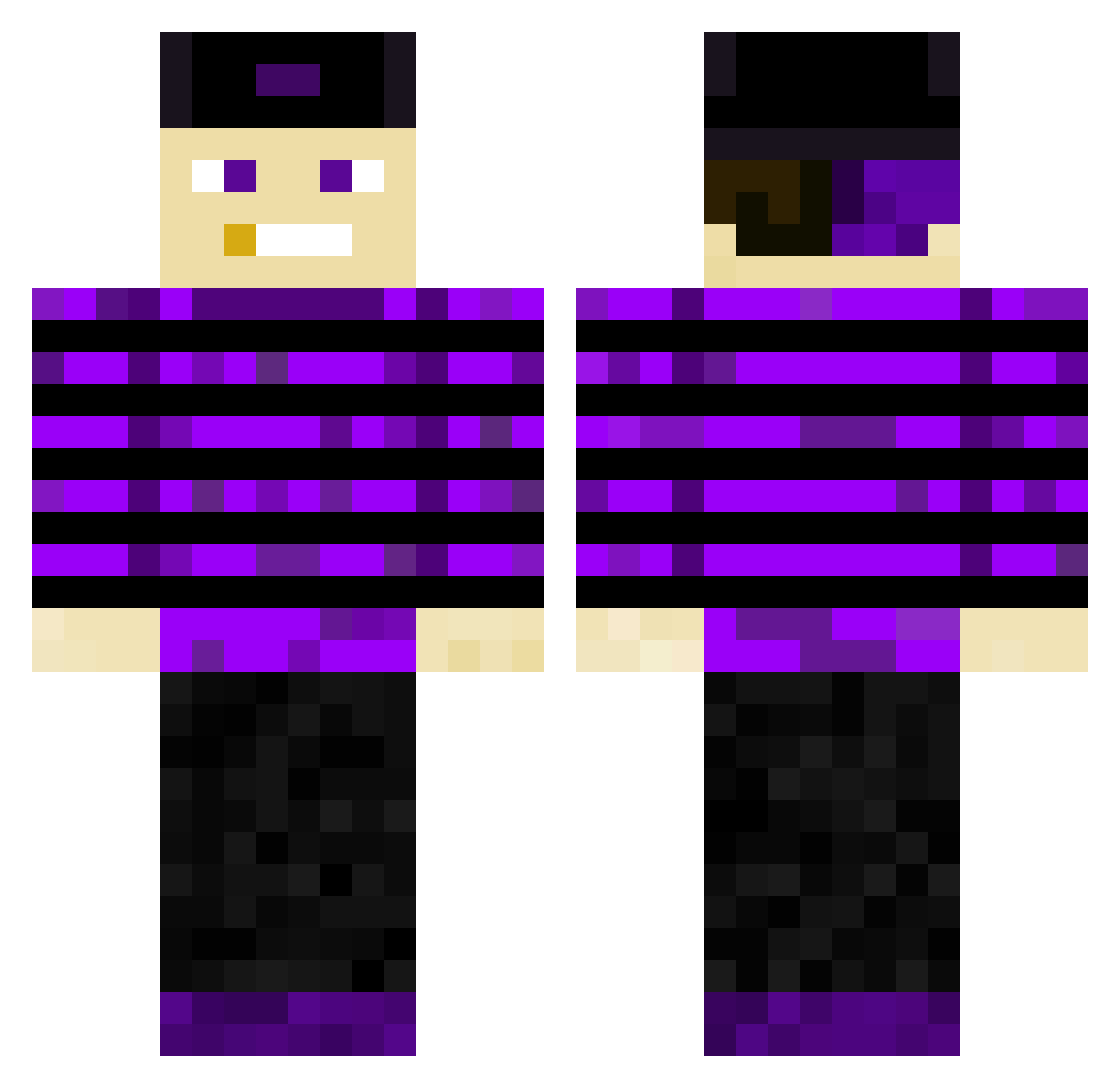 SrNappa12 Minecraft skin, front and back view