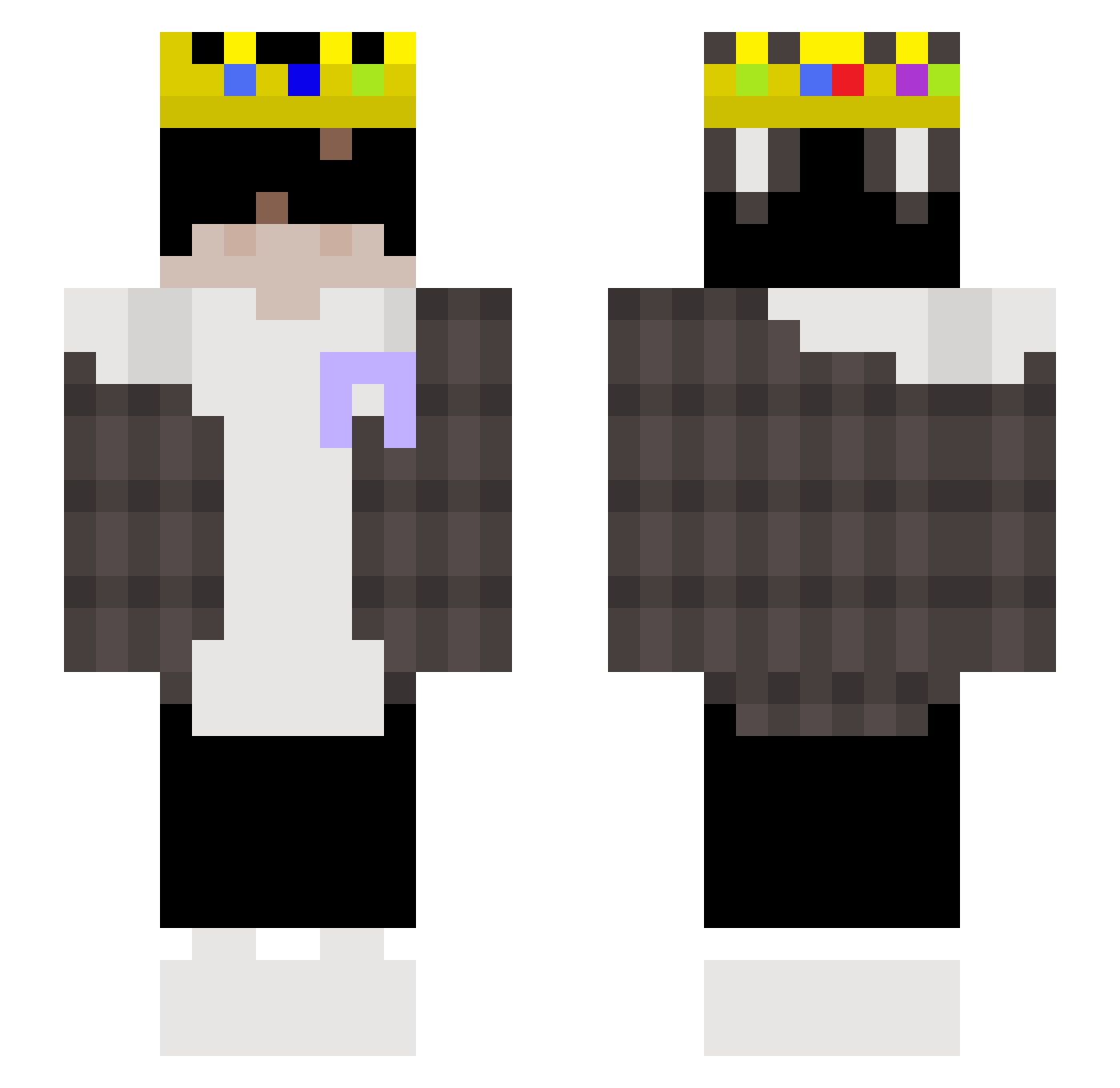 Wizardcannon Minecraft skin, front and back view