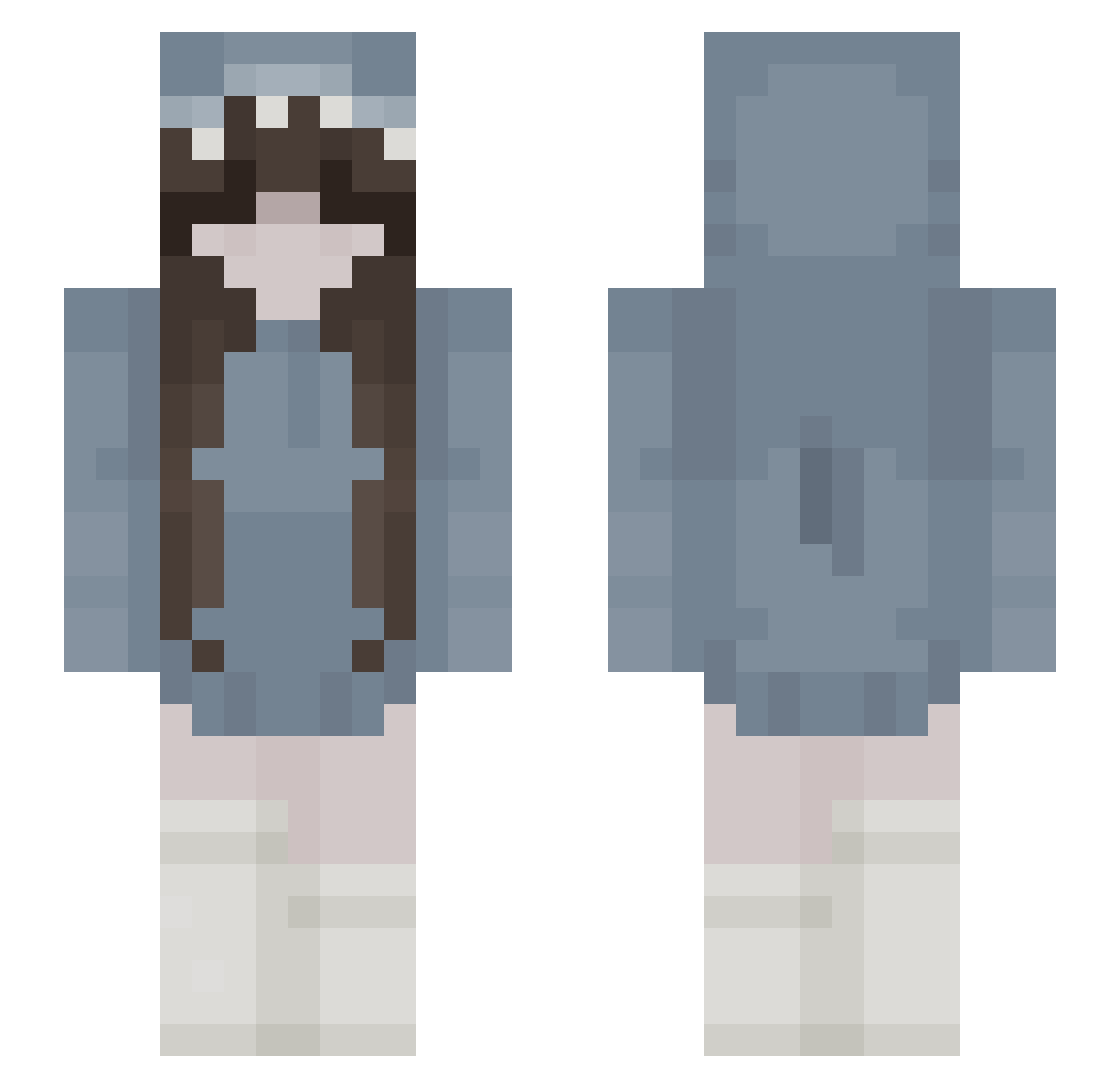 Vyndx Minecraft skin, front and back view