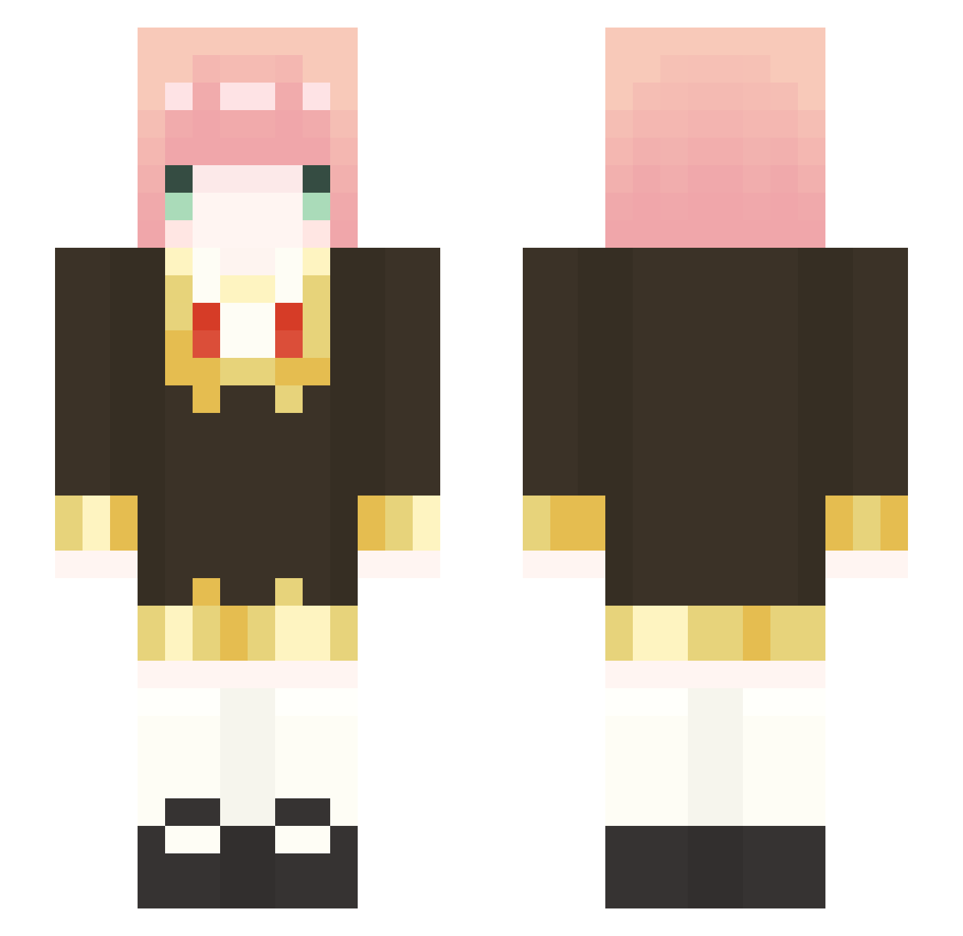 0oWhiteRabbito0 Minecraft skin, front and back view