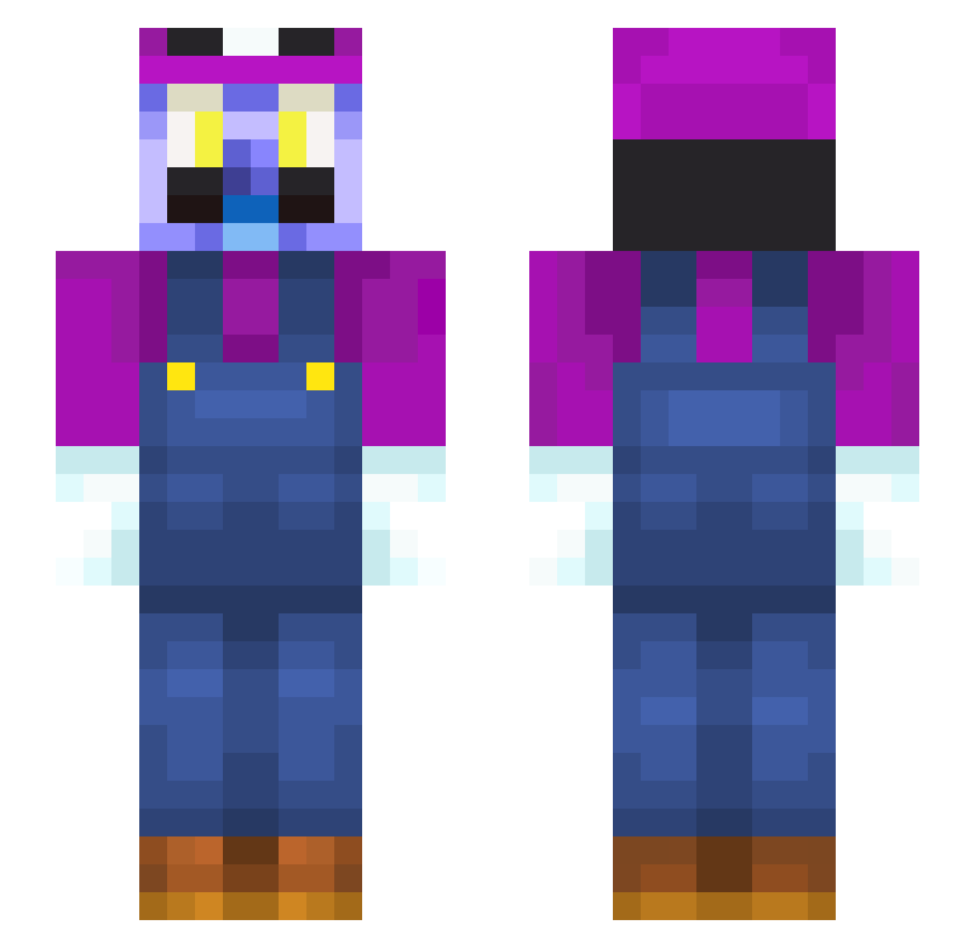 Vich0G708 Minecraft skin, front and back view