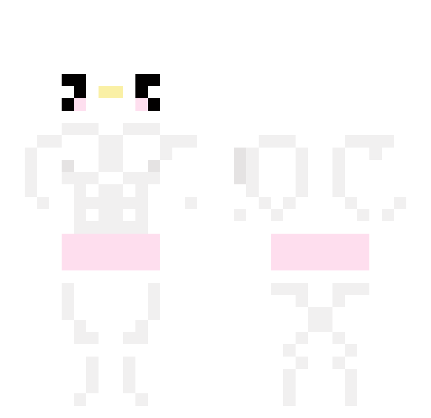 sickliest Minecraft skin, front and back view