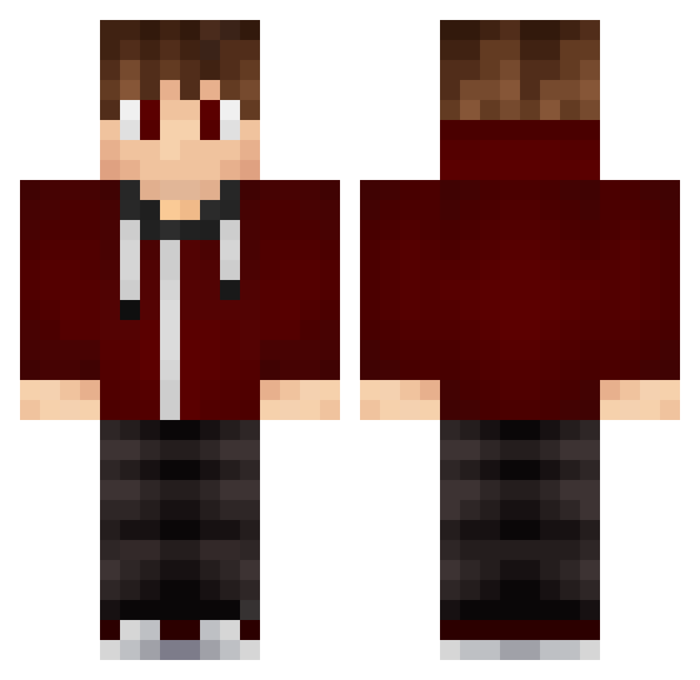 SALTKIKSEN Minecraft skin, front and back view