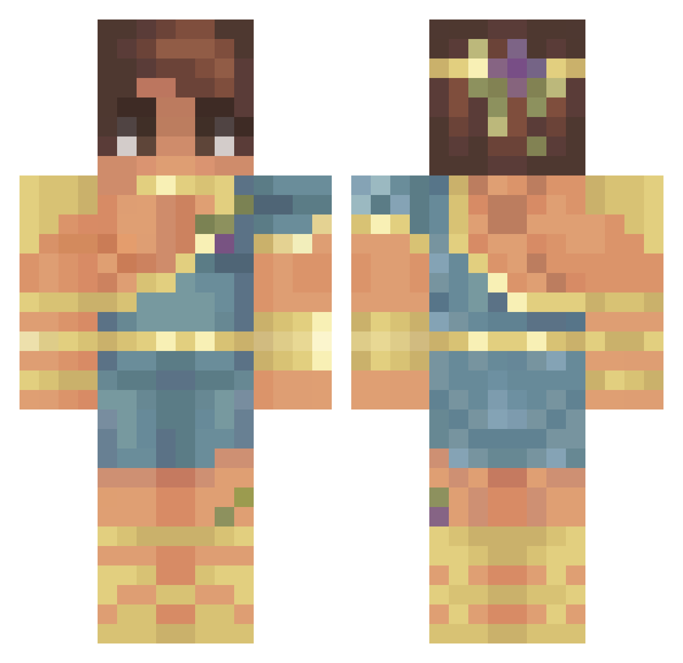 apatygirl Minecraft skin, front and back view