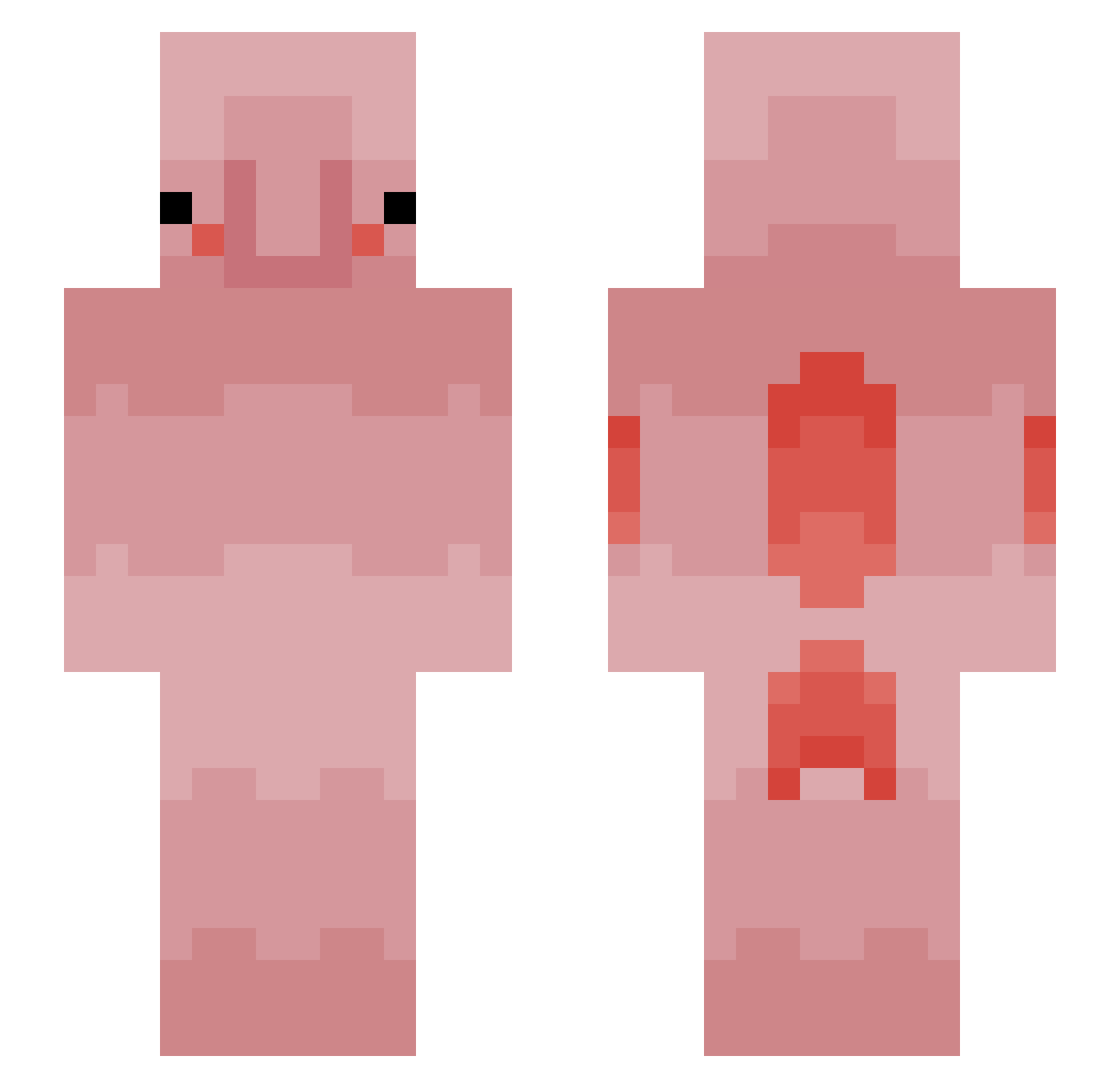 ericknoober Minecraft skin, front and back view