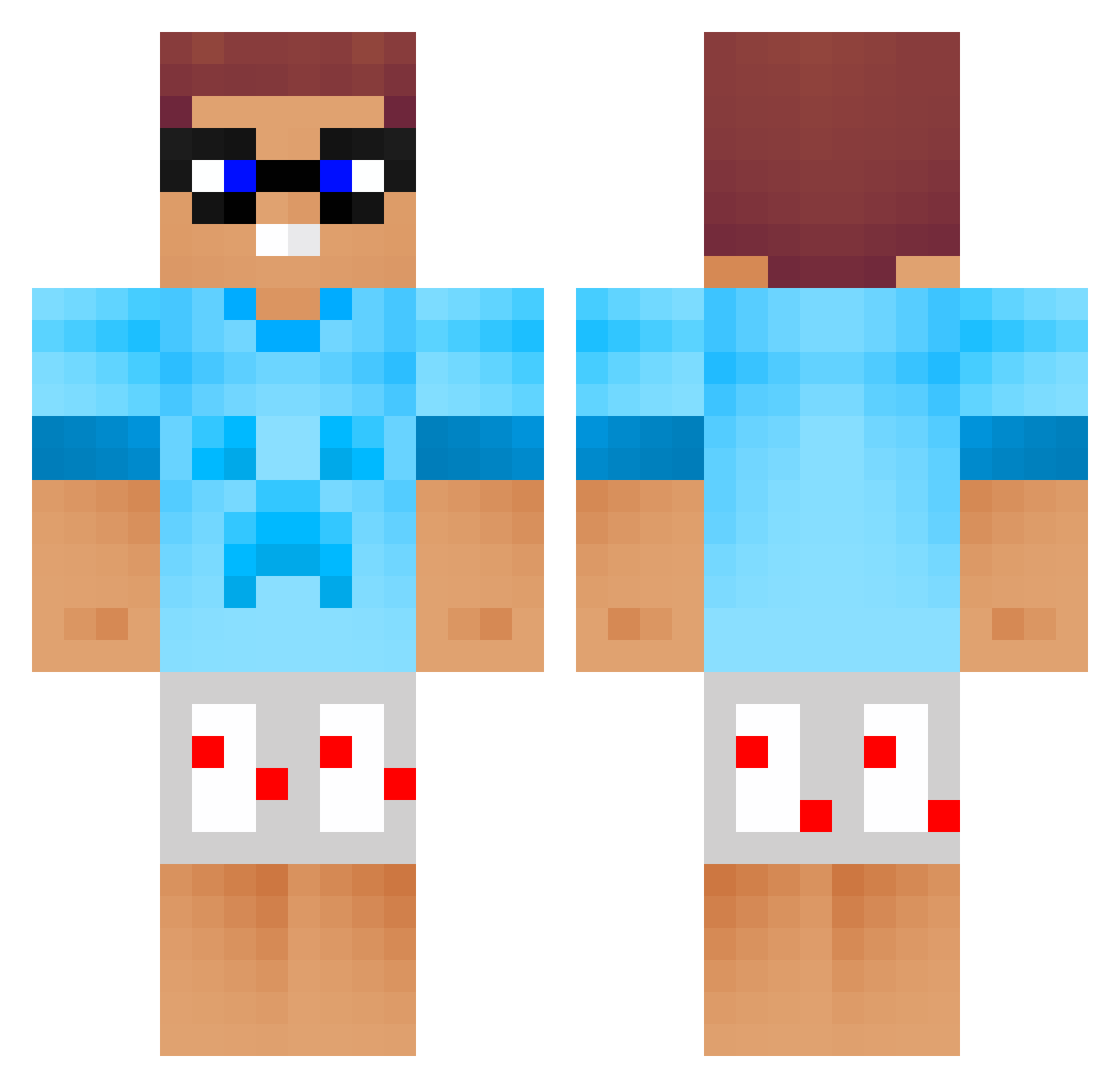 ModdedNintendo Minecraft skin, front and back view