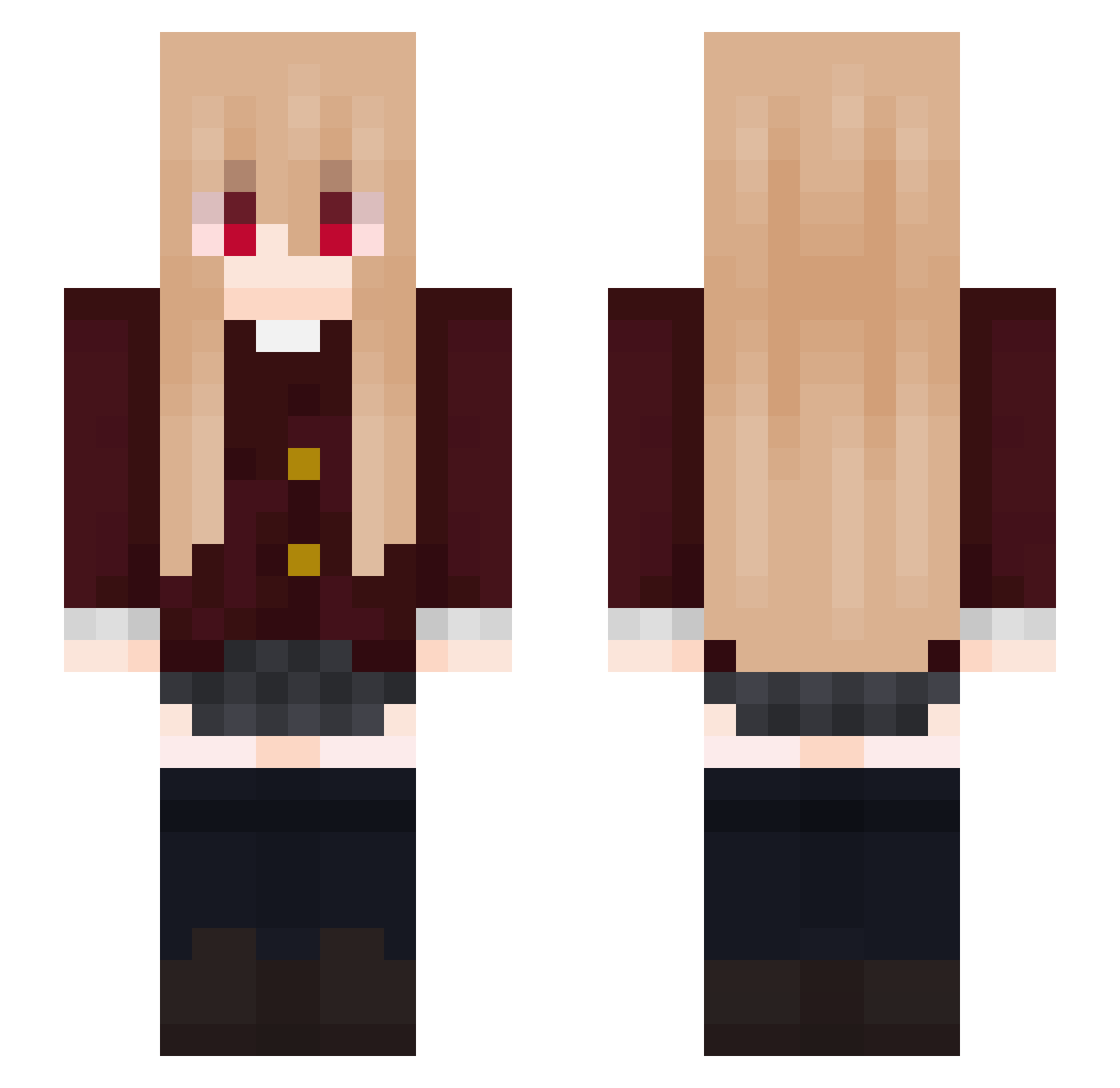 b1ooms Minecraft skin, front and back view