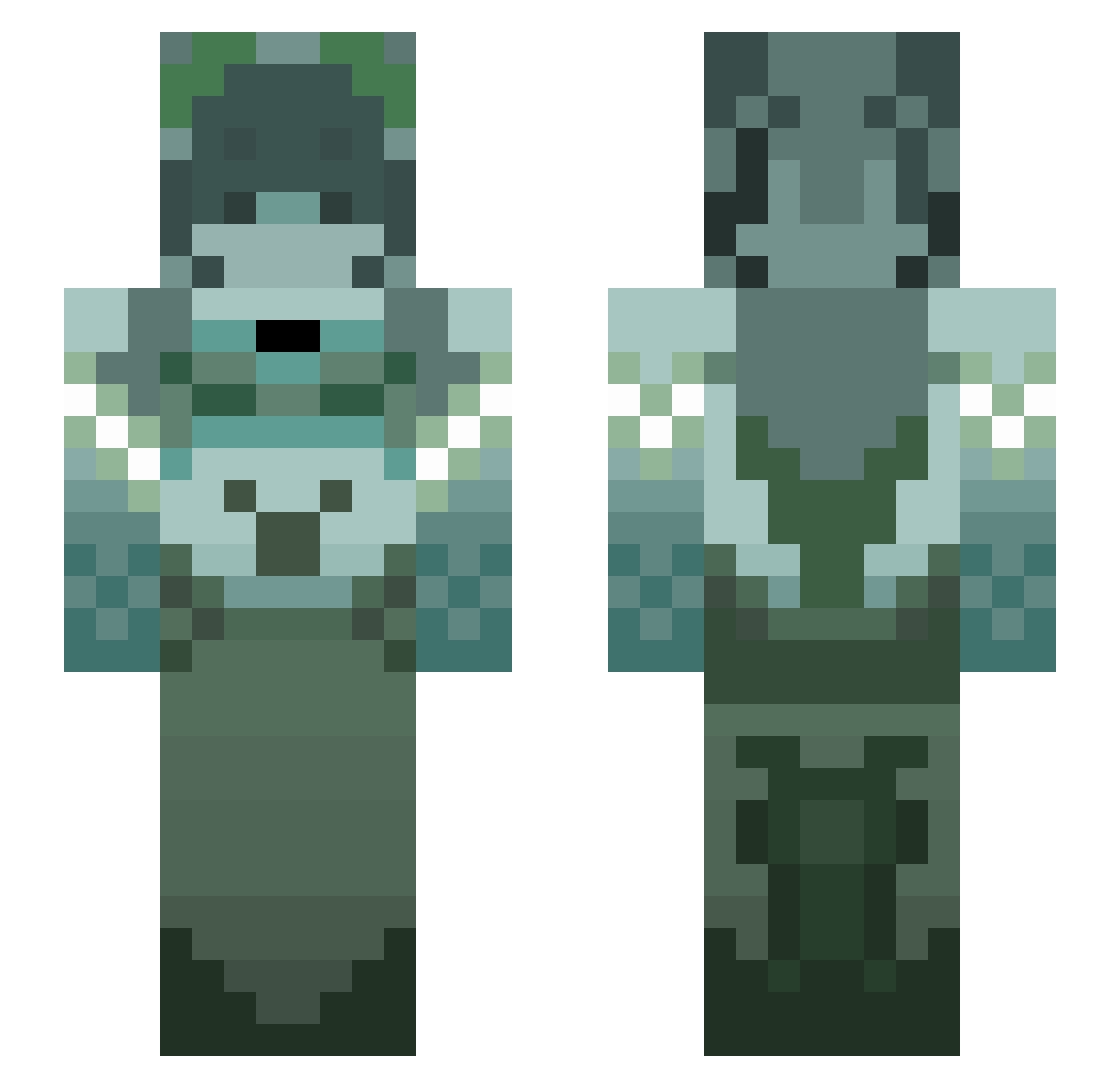 Venomixous Minecraft skin, front and back view