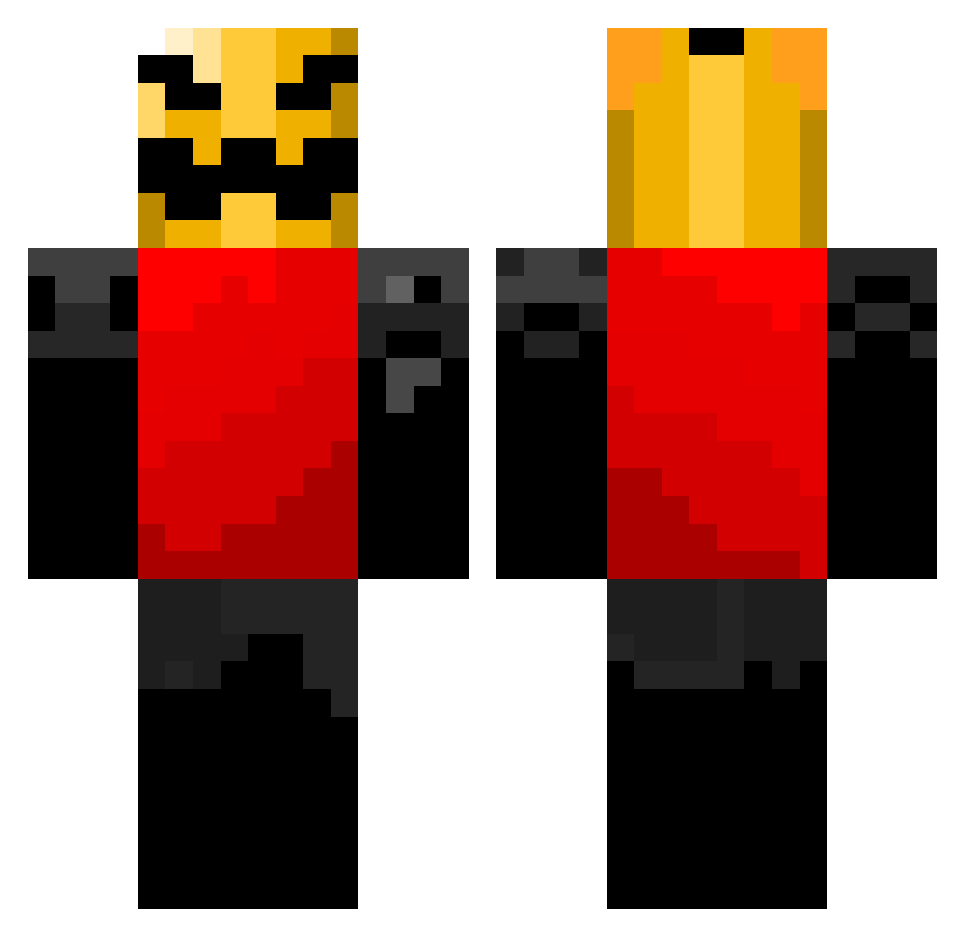 red_battler Minecraft skin, front and back view