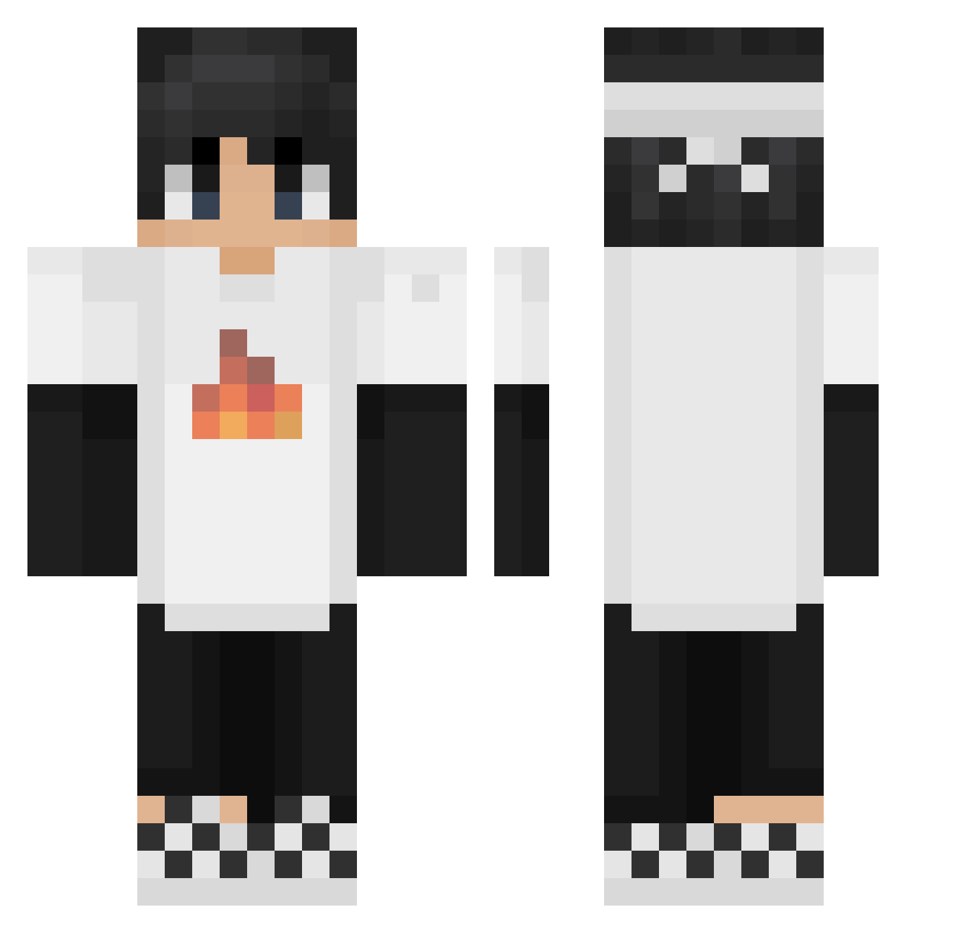 Jannoxx Minecraft skin, front and back view
