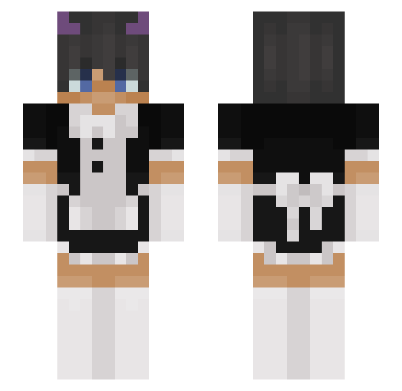 Lachrymose Minecraft skin, front and back view