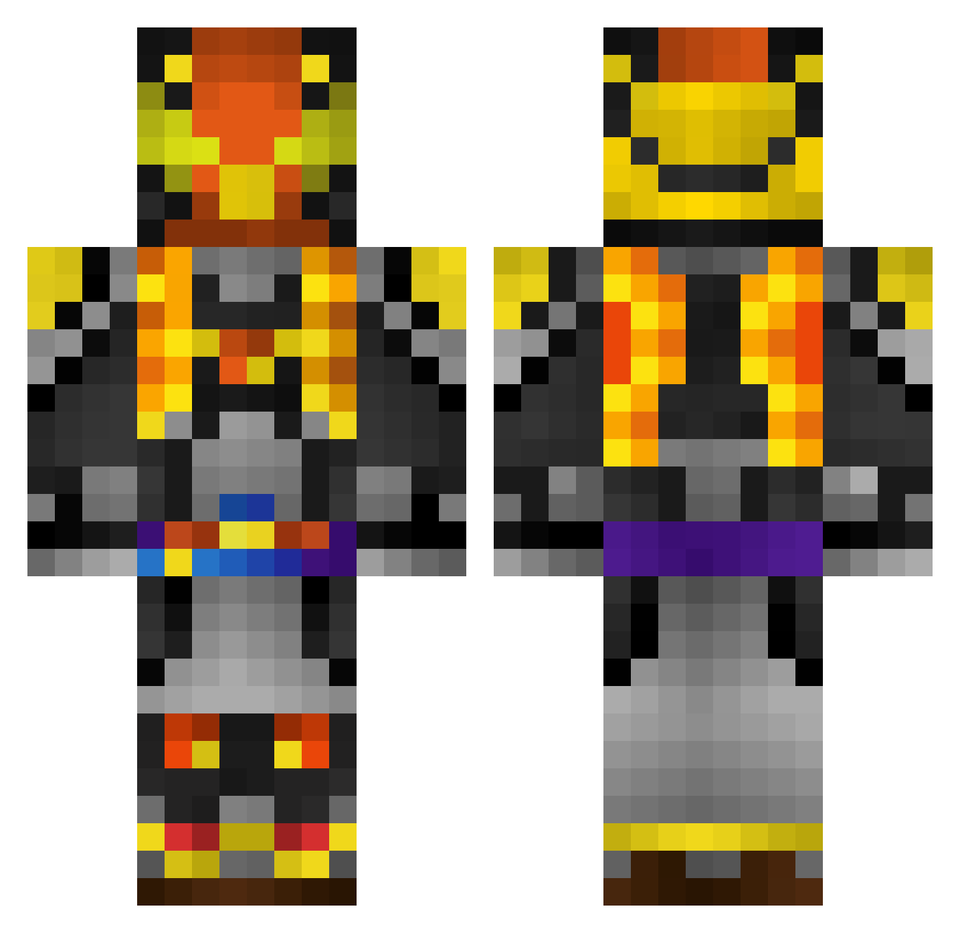 Wizard_Five Minecraft skin, front and back view