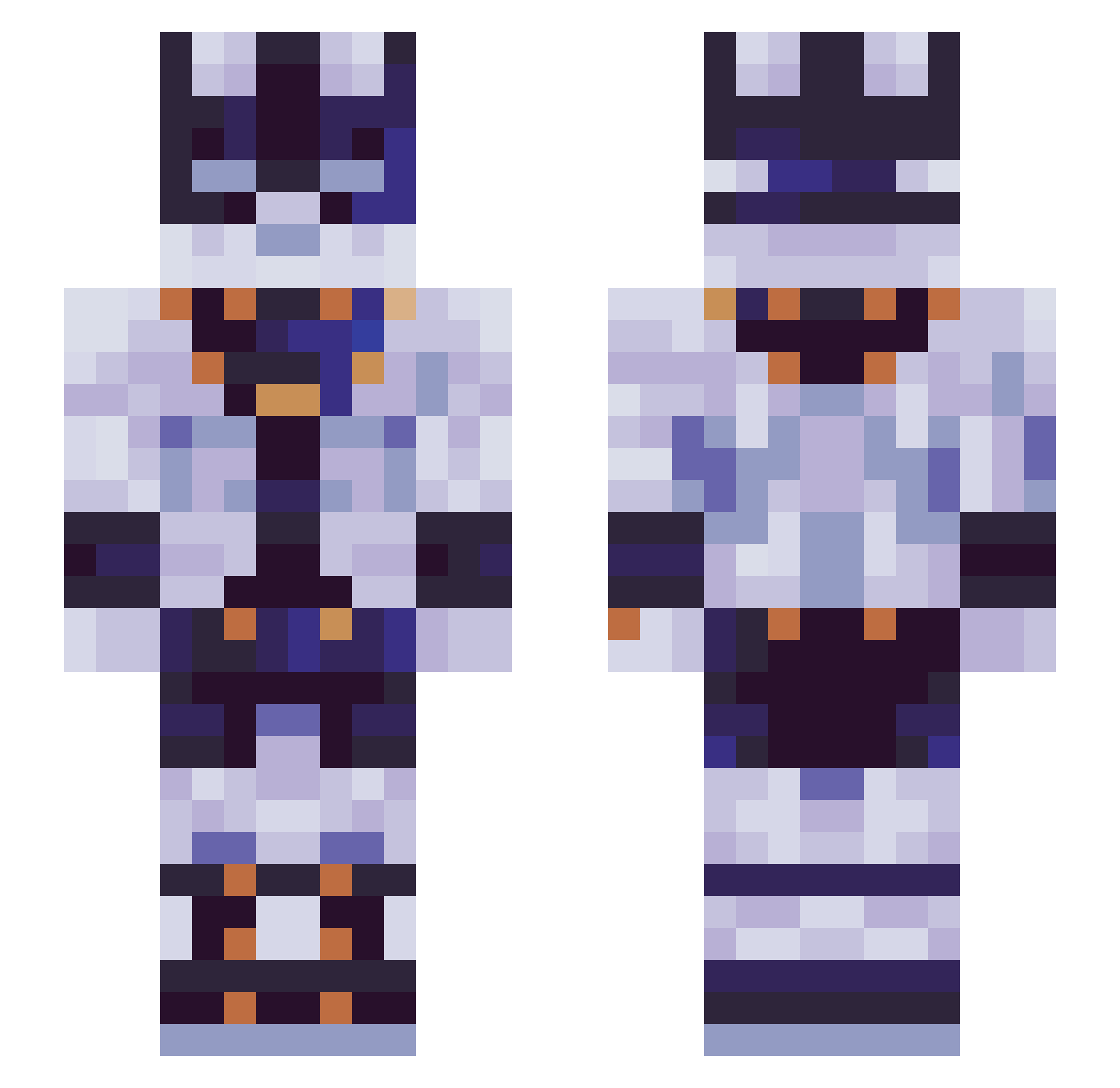 ToasterGuy04 Minecraft skin, front and back view