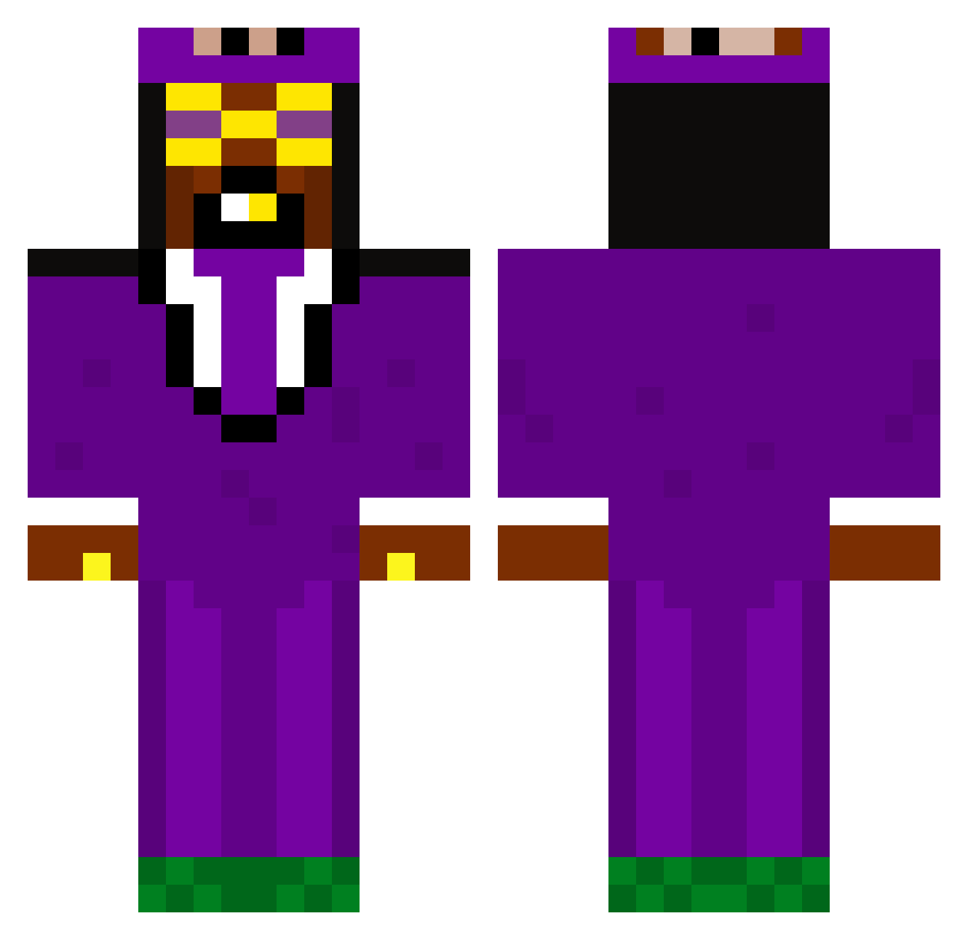 ElmoSwrld22 Minecraft skin, front and back view