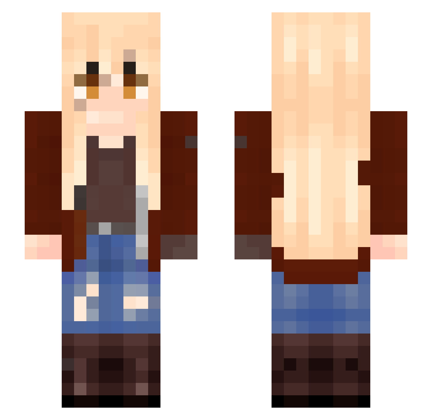 TheHye Minecraft skin, front and back view