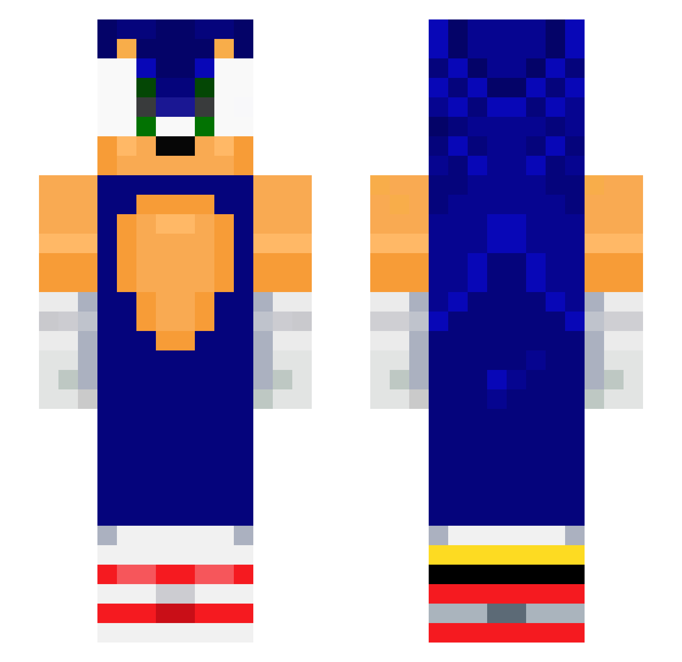 LunarPlayzOwO Minecraft skin, front and back view