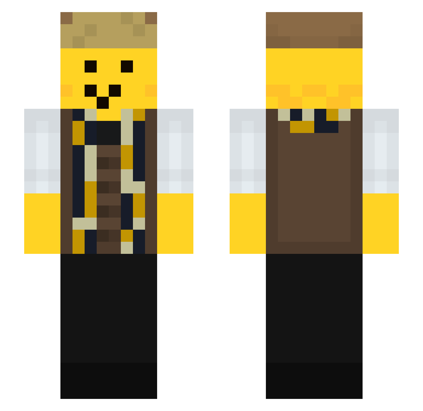 Zodunts Minecraft skin, front and back view