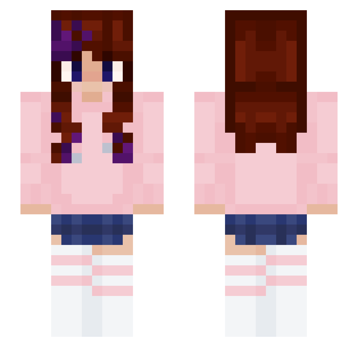 AquiKat Minecraft skin, front and back view
