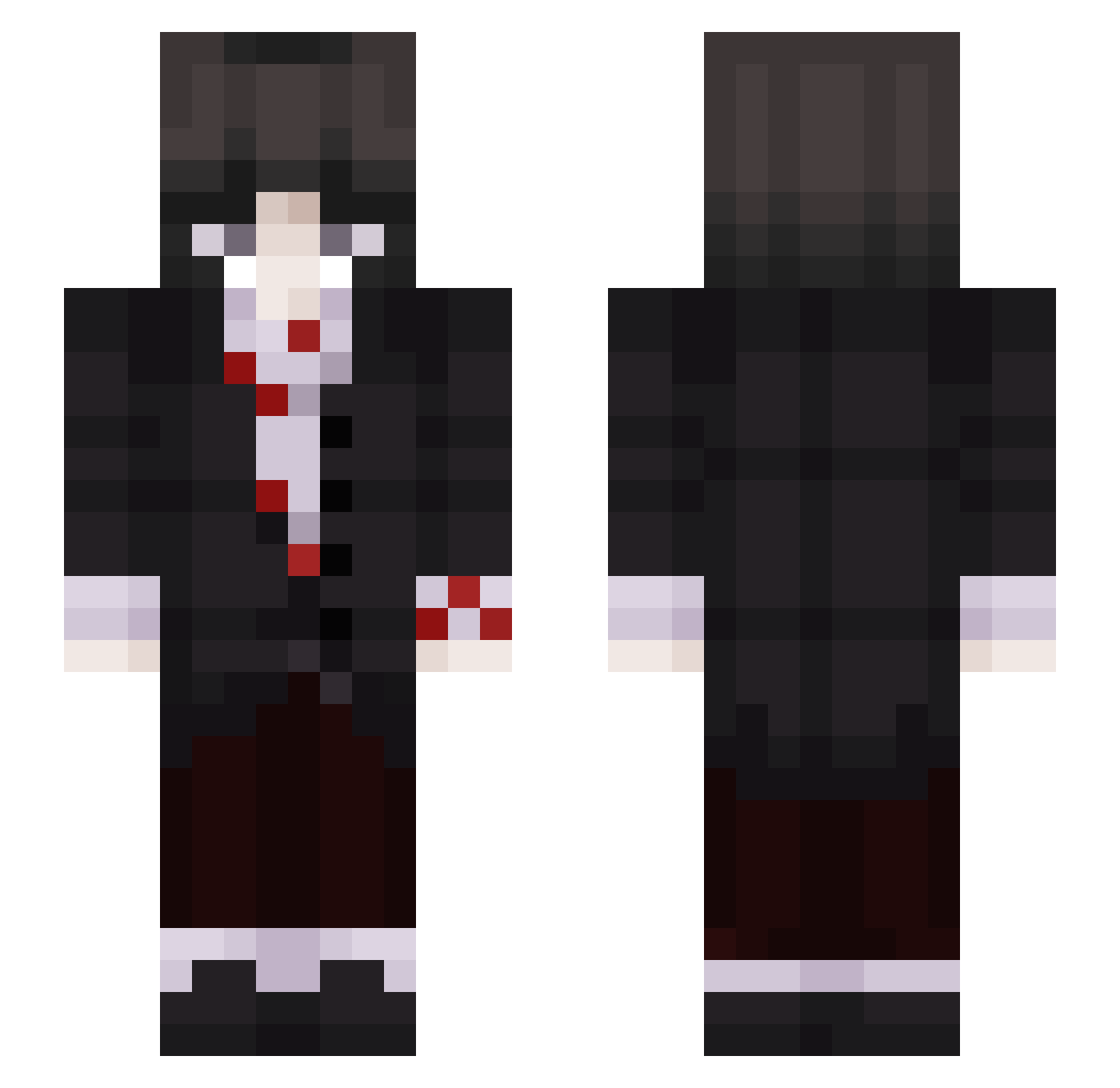 Podwallie Minecraft skin, front and back view