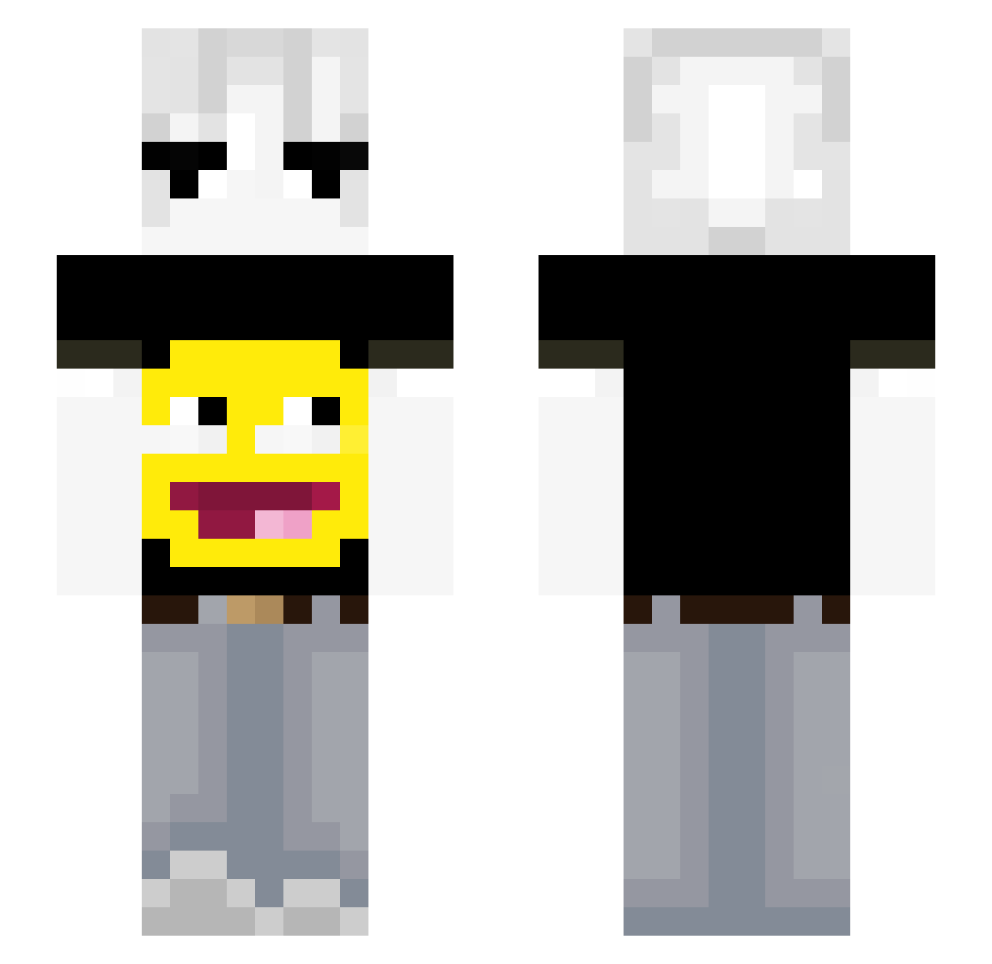 ImToTiredForThis Minecraft skin, front and back view