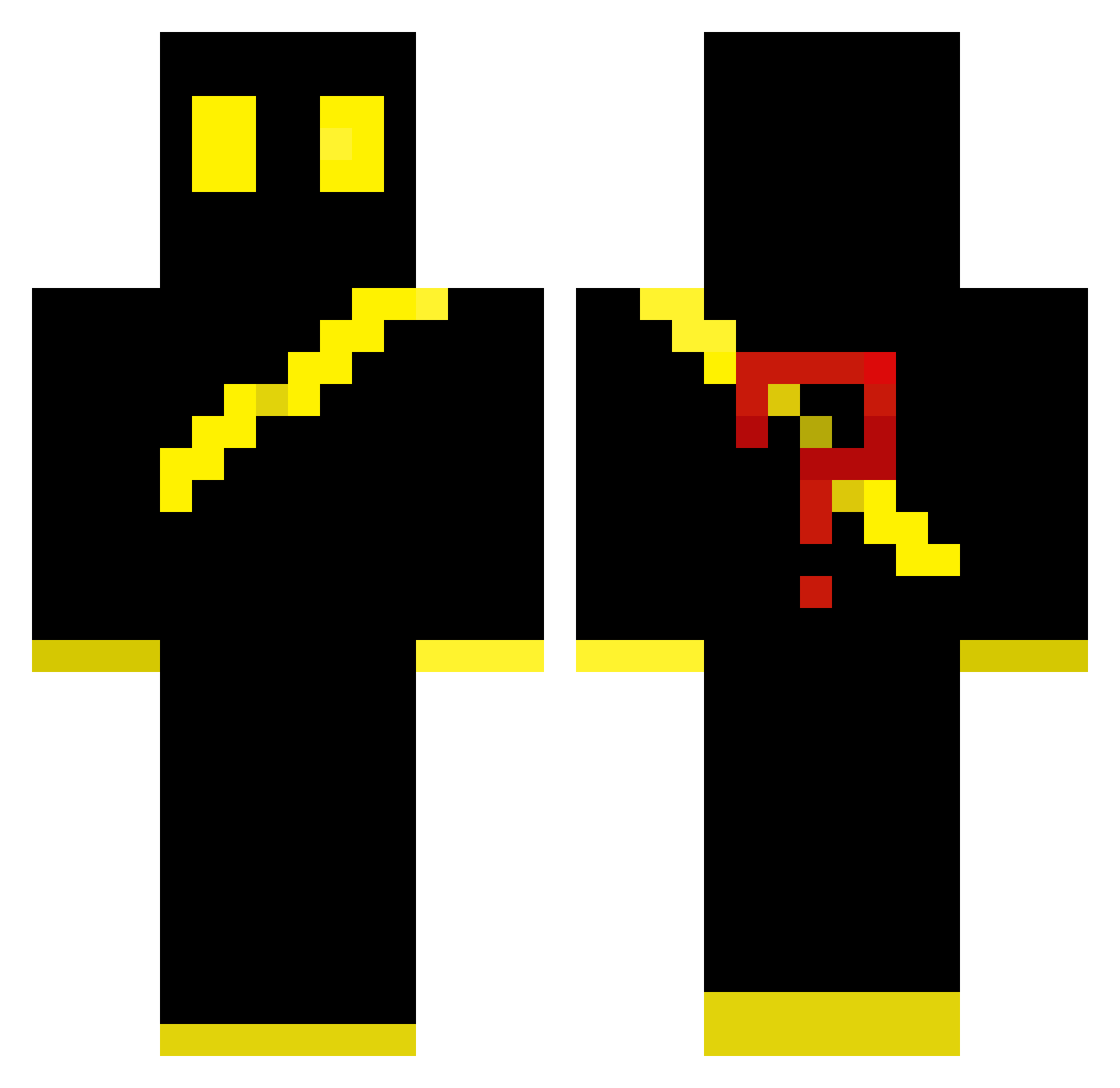 BoneToxi Minecraft skin, front and back view