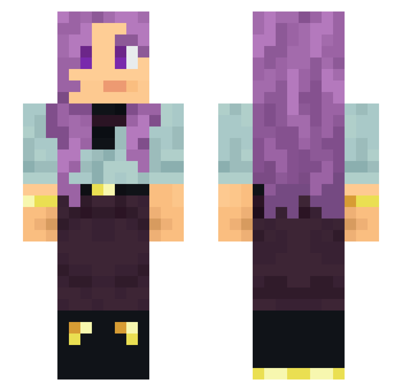 alyss_aq Minecraft skin, front and back view