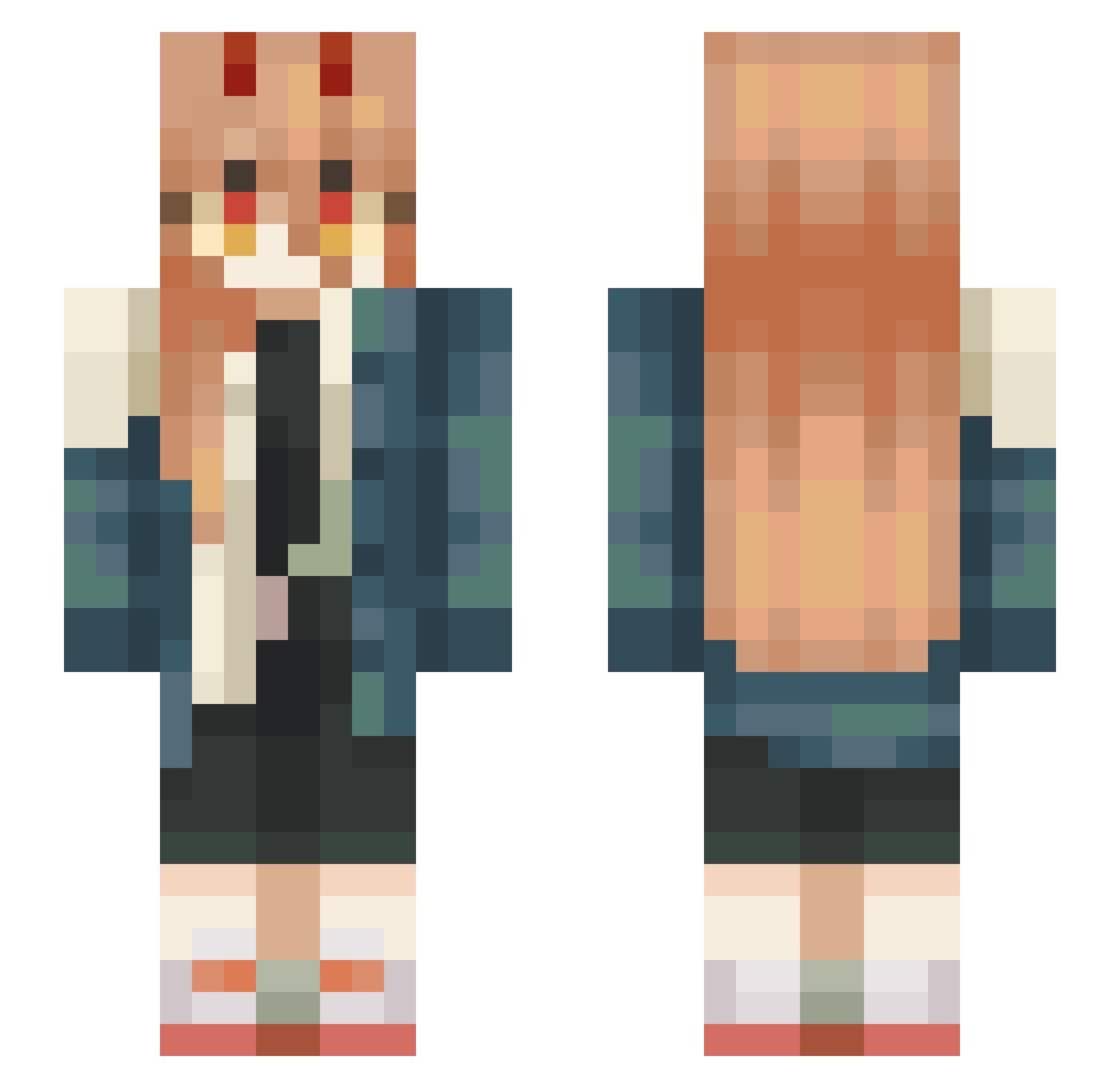 CocoDaYes Minecraft skin, front and back view