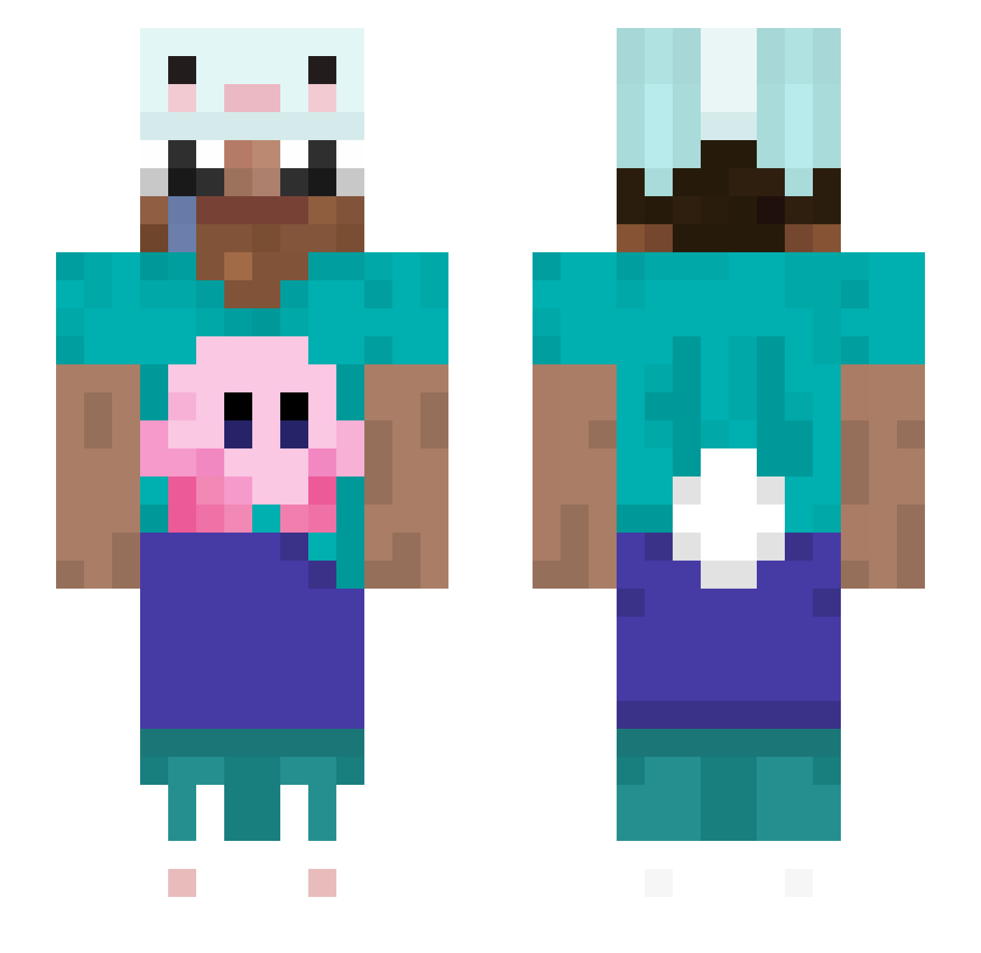 MartMeiteko Minecraft skin, front and back view