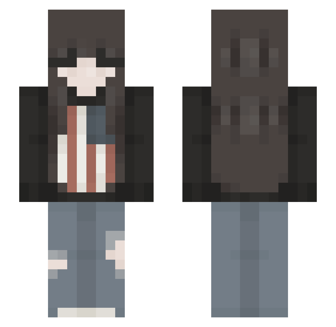 27luv Minecraft skin, front and back view