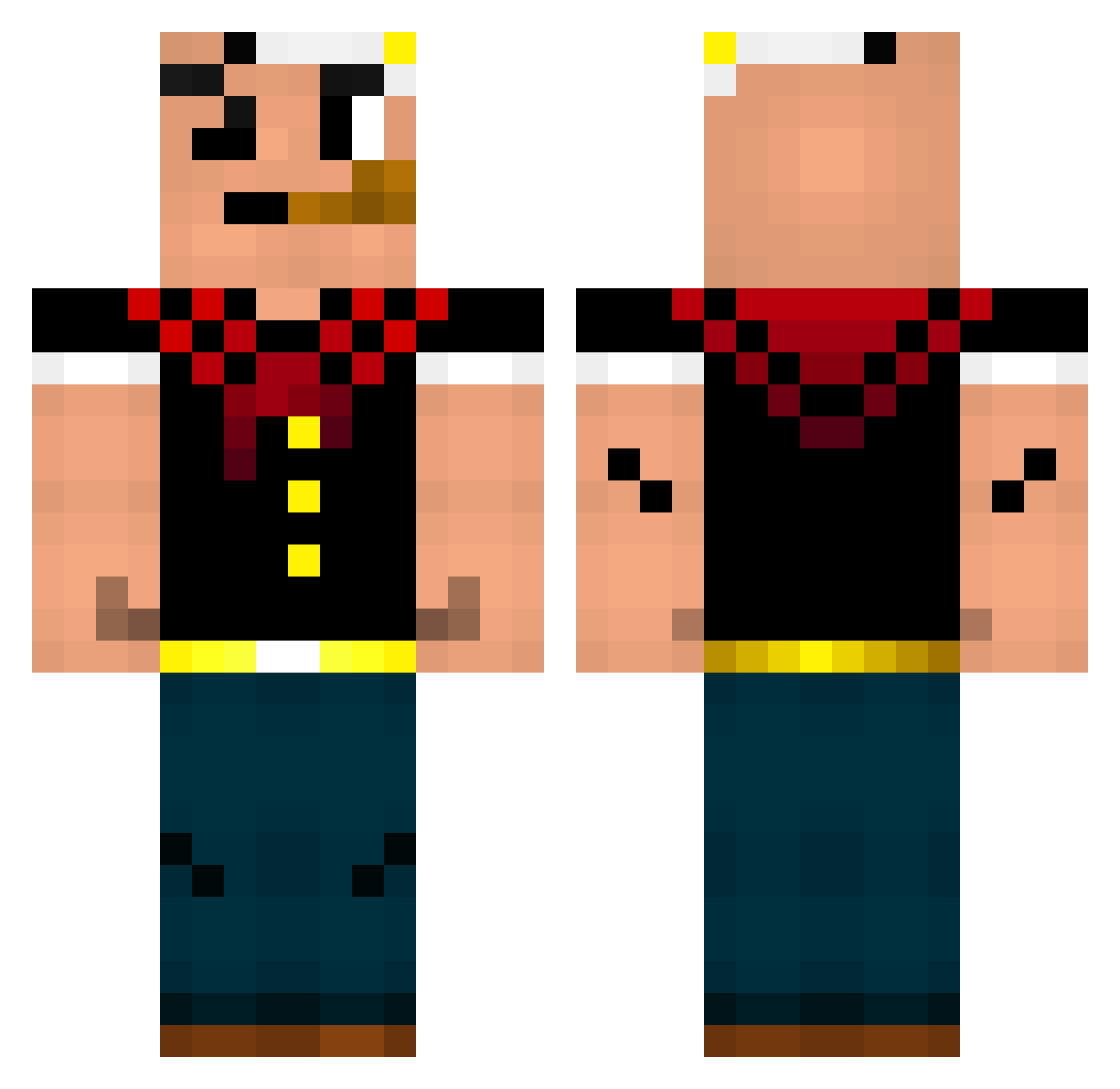 Broken_Boi_Boi Minecraft skin, front and back view