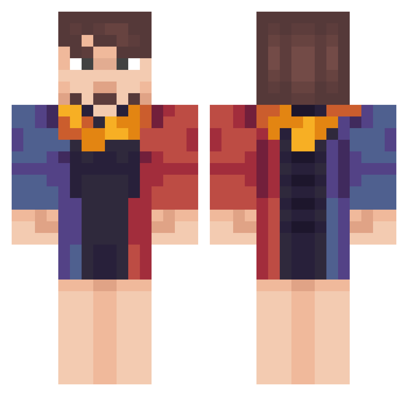 FriedrichGear Minecraft skin, front and back view