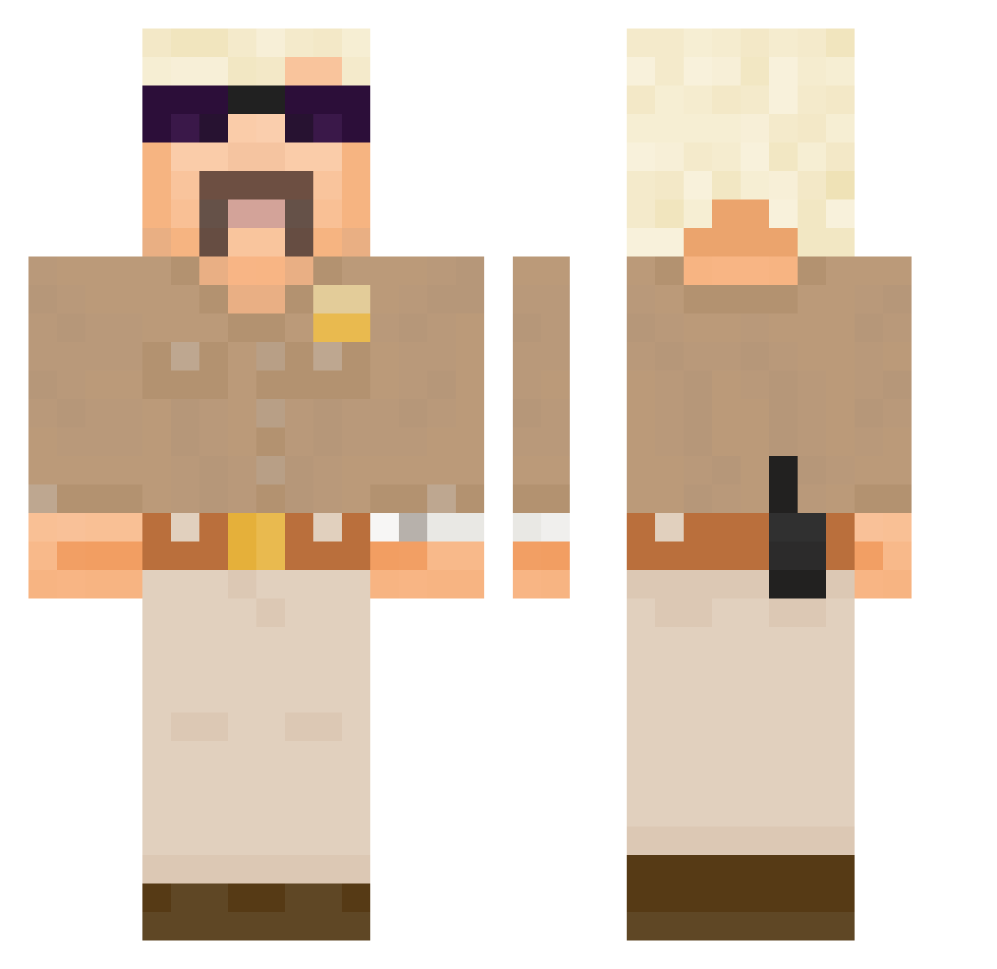 sheriffirepe Minecraft skin, front and back view