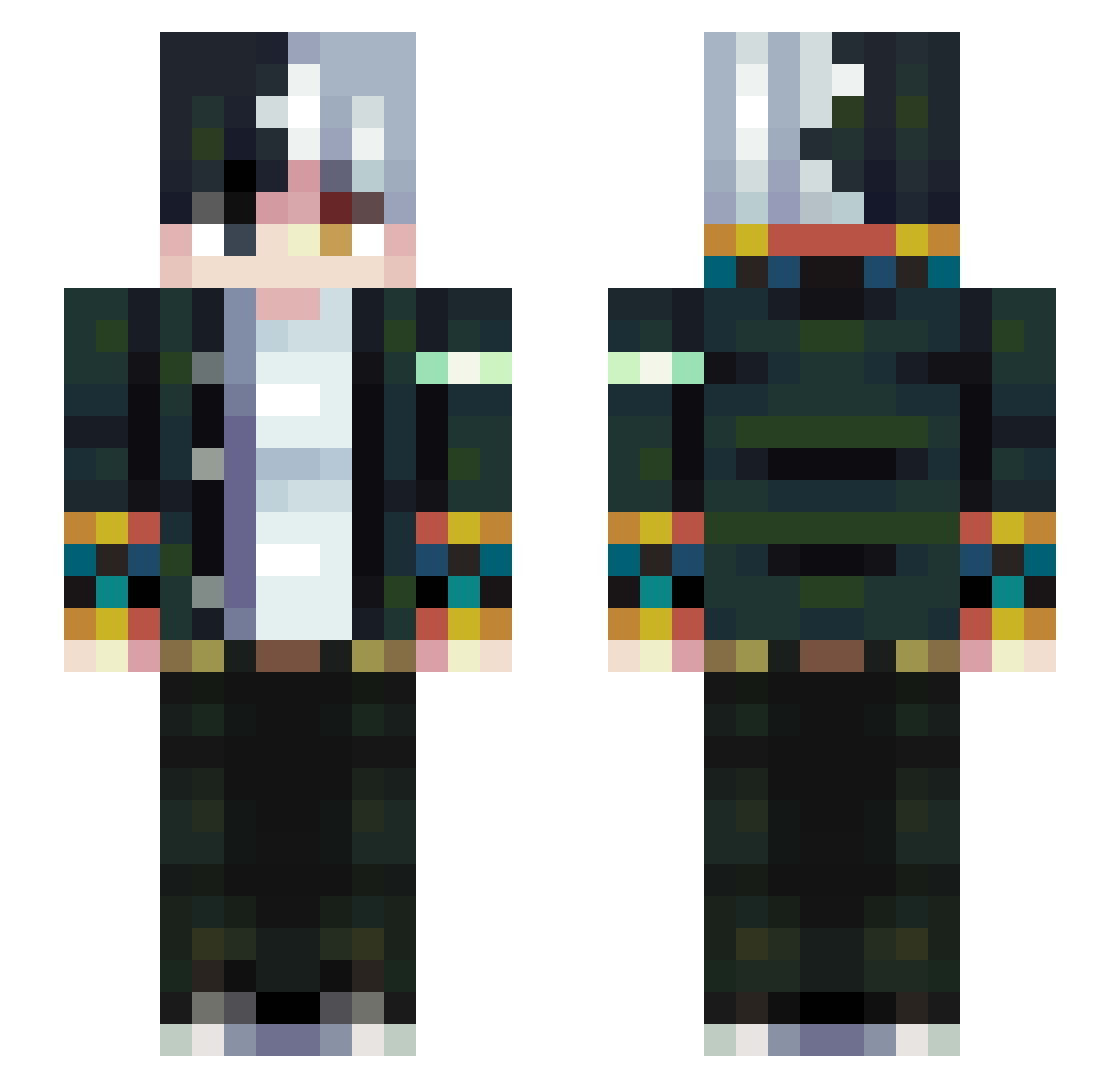 444hero1 Minecraft skin, front and back view