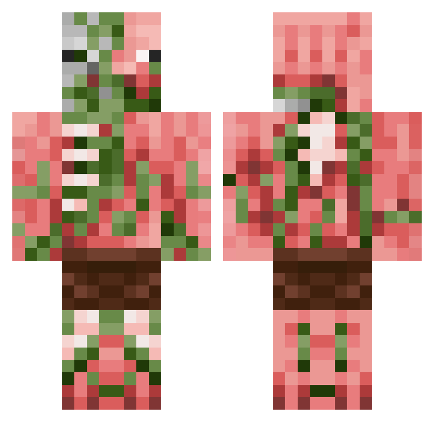 evangod7 Minecraft skin, front and back view