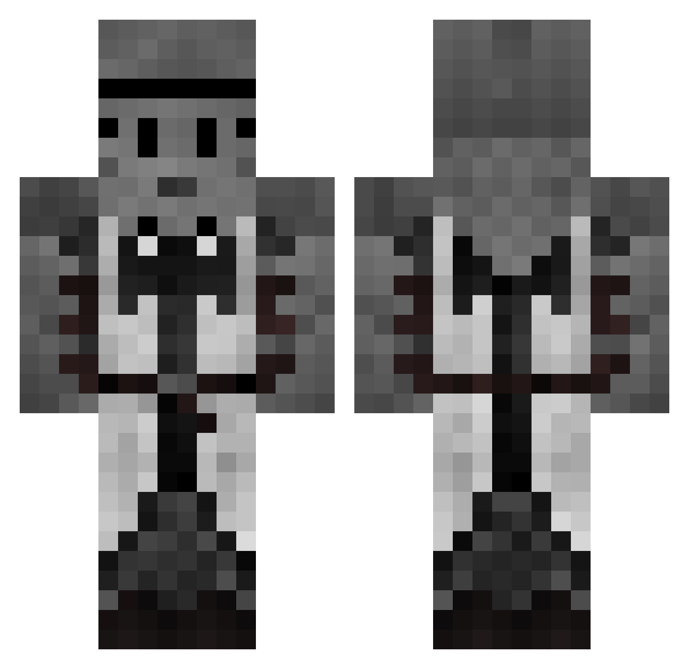 Stalagmid Minecraft skin, front and back view