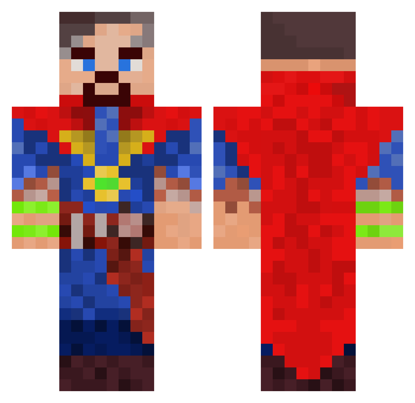 MerickNergoul Minecraft skin, front and back view