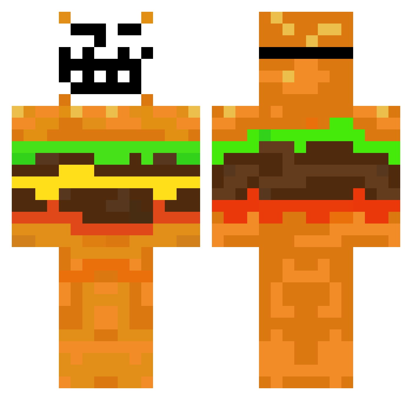 money2big Minecraft skin, front and back view